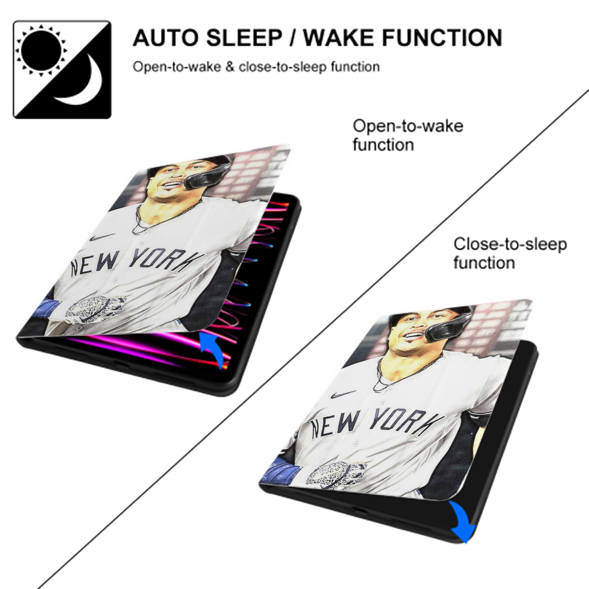 Giancarlo Stanton 21 IPad Book-Style Case With Pencil Slot – Slim PU & TPU Cover – Full Protection, Precise Fit, Water & Scratch Resistant