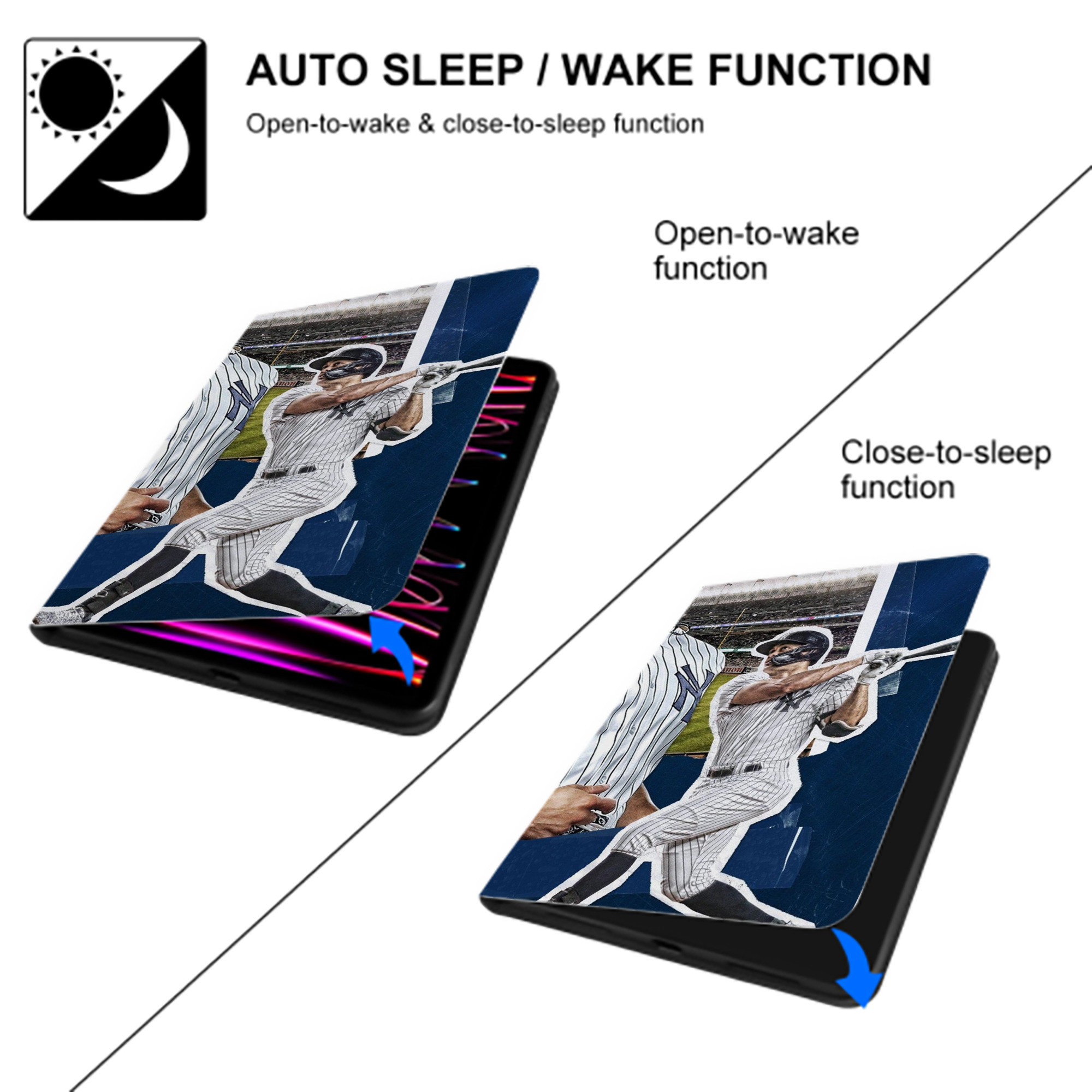 Giancarlo Stanton 18 IPad Book-Style Case With Pencil Slot – Slim PU & TPU Cover – Full Protection, Precise Fit, Water & Scratch Resistant