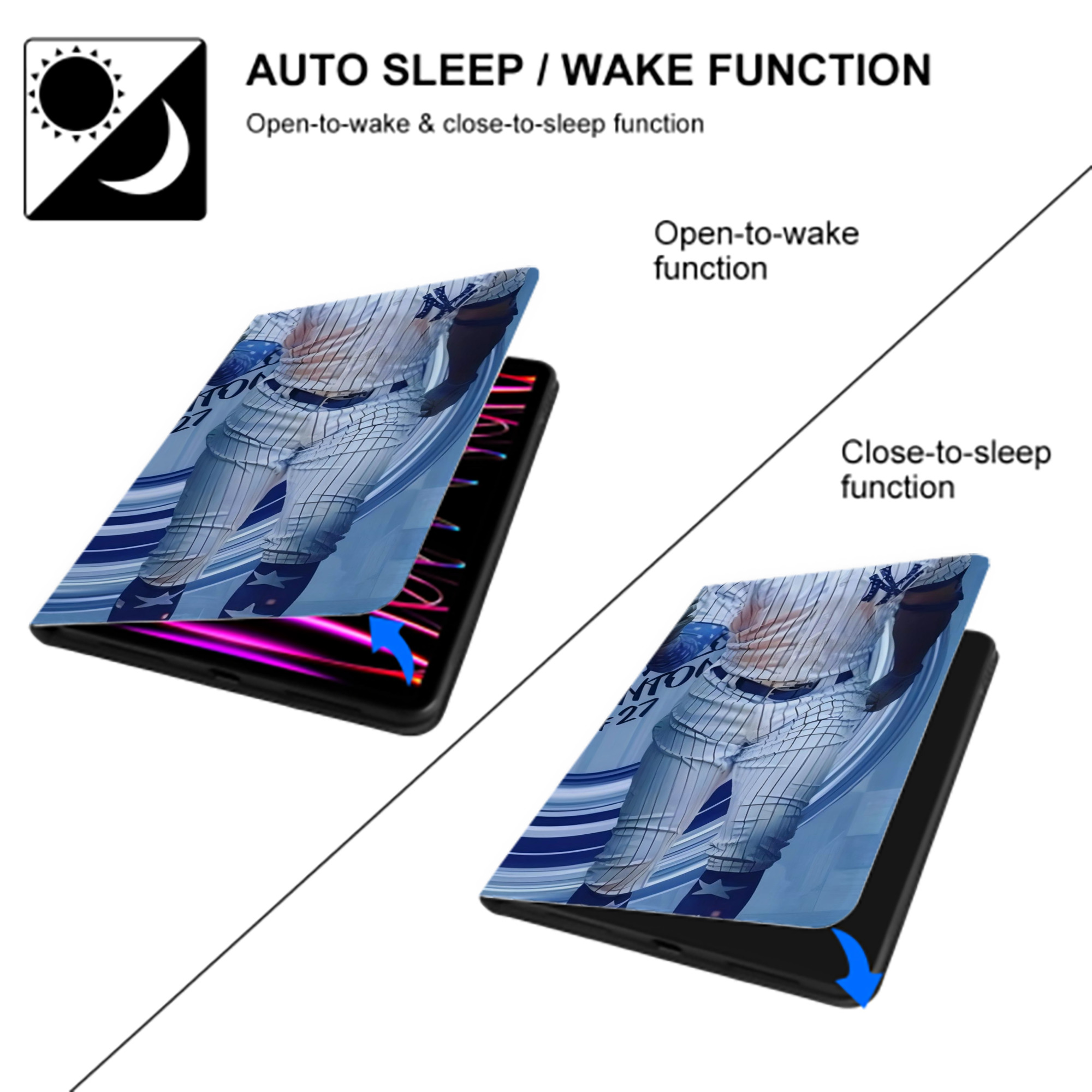 Giancarlo Stanton 16 IPad Book-Style Case With Pencil Slot – Slim PU & TPU Cover – Full Protection, Precise Fit, Water & Scratch Resistant