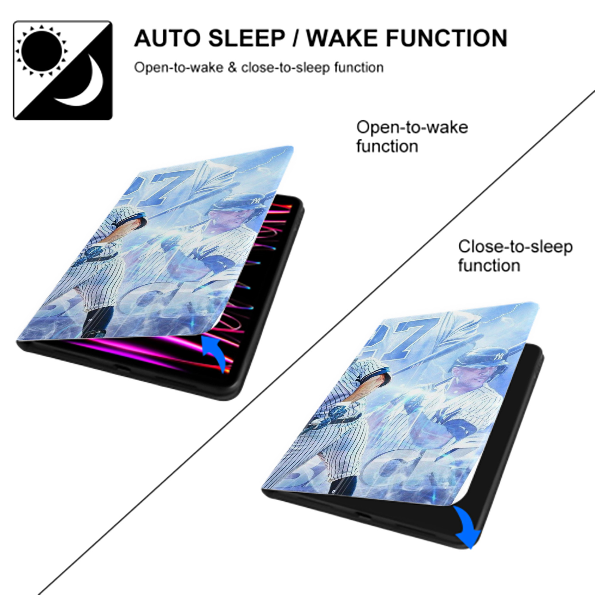 Giancarlo Stanton 26 IPad Book-Style Case With Pencil Slot – Slim PU & TPU Cover – Full Protection, Precise Fit, Water & Scratch Resistant