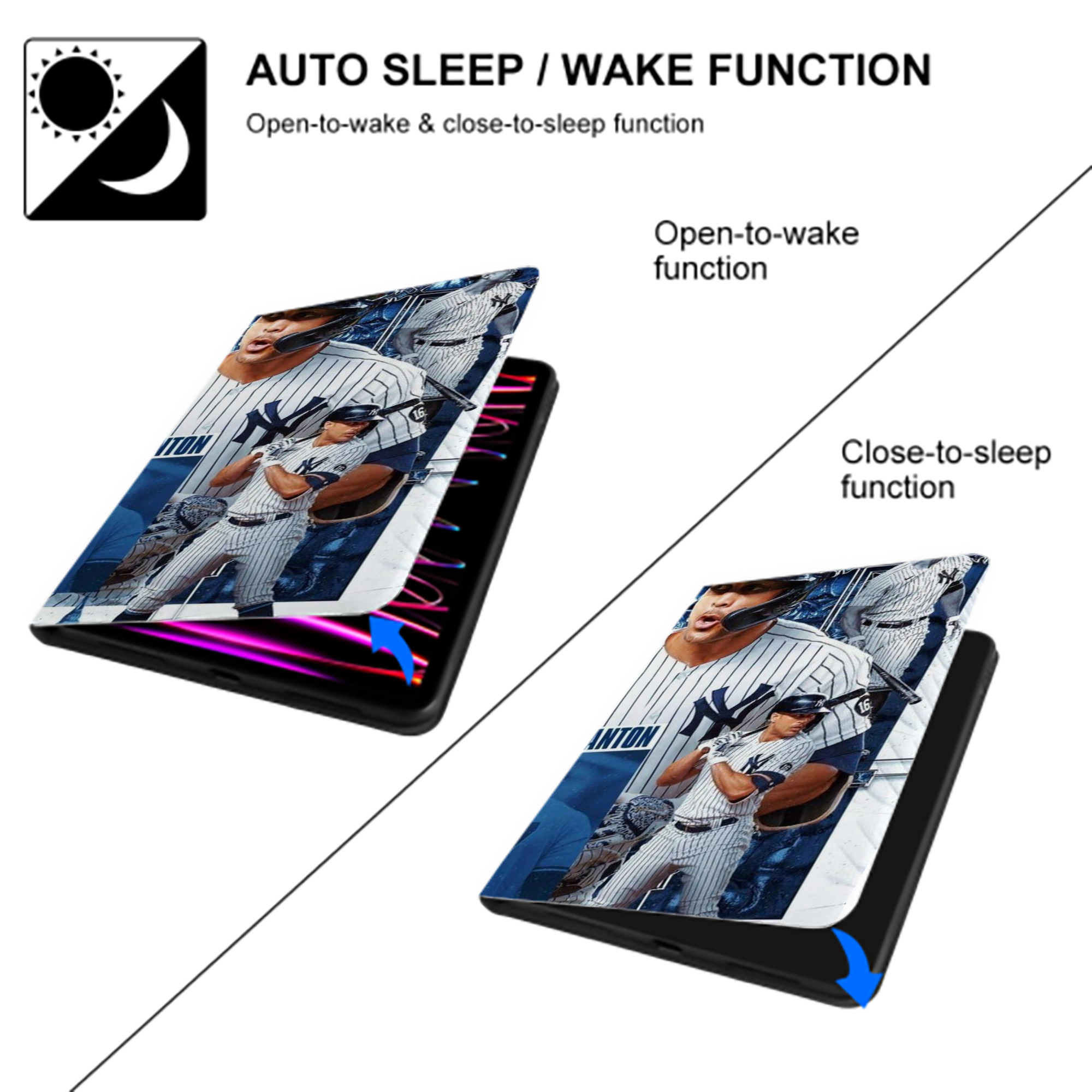 Giancarlo Stanton 17 IPad Book-Style Case With Pencil Slot – Slim PU & TPU Cover – Full Protection, Precise Fit, Water & Scratch Resistant