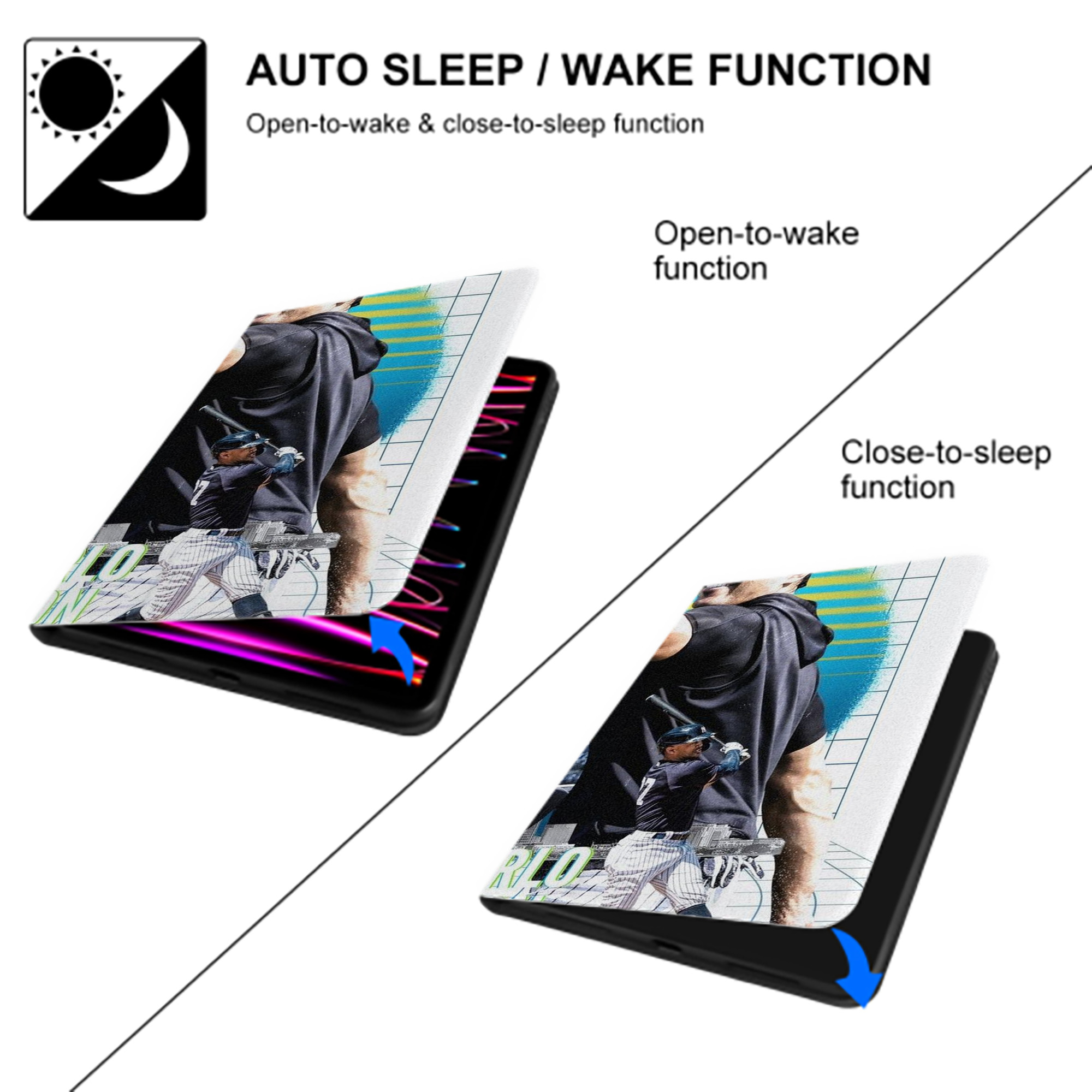 Giancarlo Stanton 30 IPad Book-Style Case With Pencil Slot – Slim PU & TPU Cover – Full Protection, Precise Fit, Water & Scratch Resistant