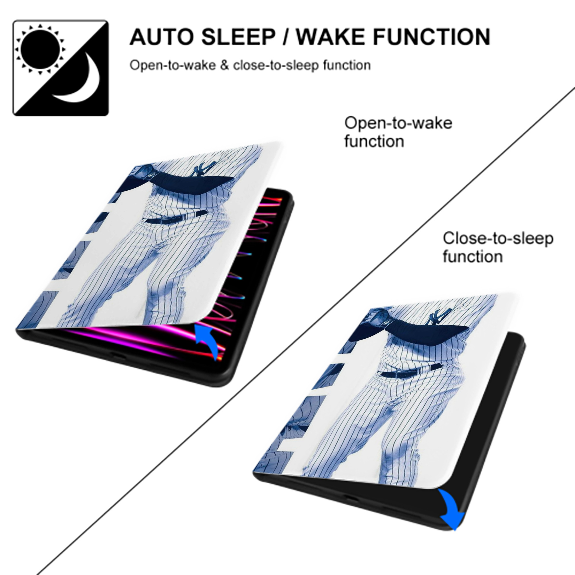 Giancarlo Stanton 34 IPad Book-Style Case With Pencil Slot – Slim PU & TPU Cover – Full Protection, Precise Fit, Water & Scratch Resistant