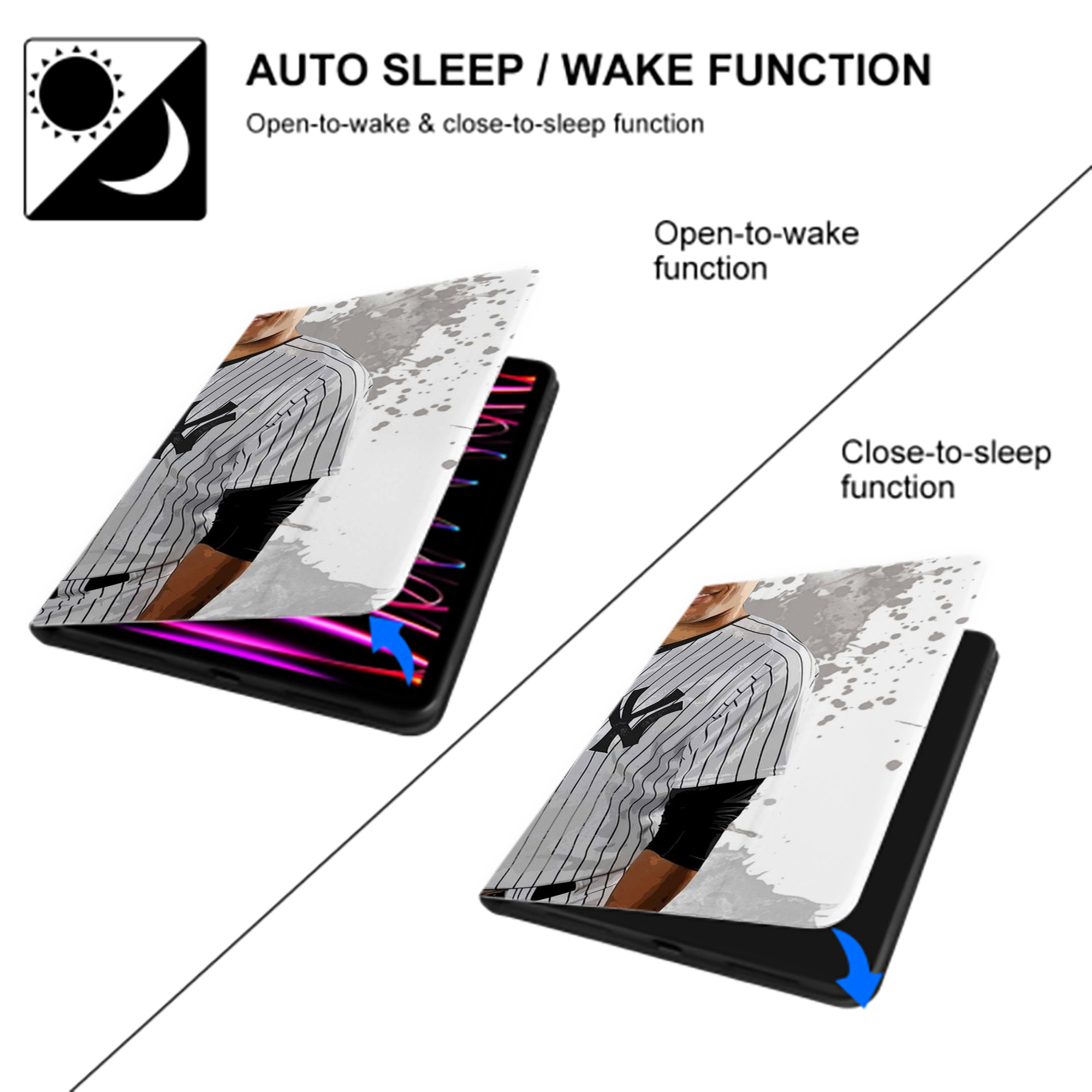 Giancarlo Stanton 32 IPad Book-Style Case With Pencil Slot – Slim PU & TPU Cover – Full Protection, Precise Fit, Water & Scratch Resistant