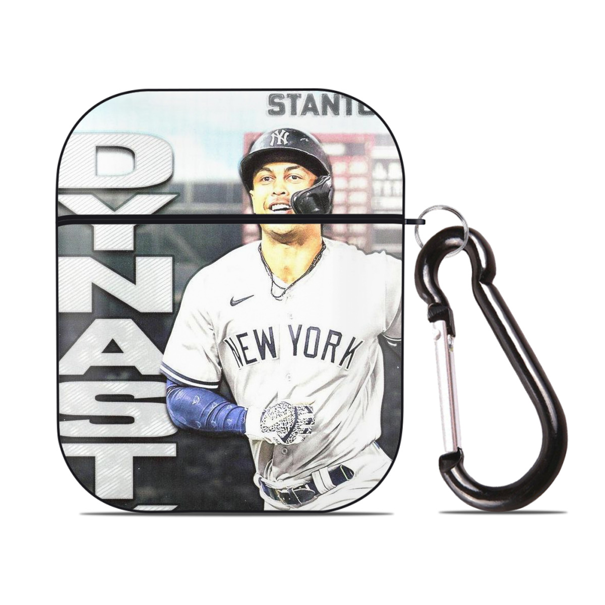 Giancarlo Stanton 21 AirPods 2 Case Hard Shell Black, Flexible PC Material, Precise Cutouts, Full Protection, Anti-Fingerprint, Washable, Includes Keychain – Durable & Slim Design