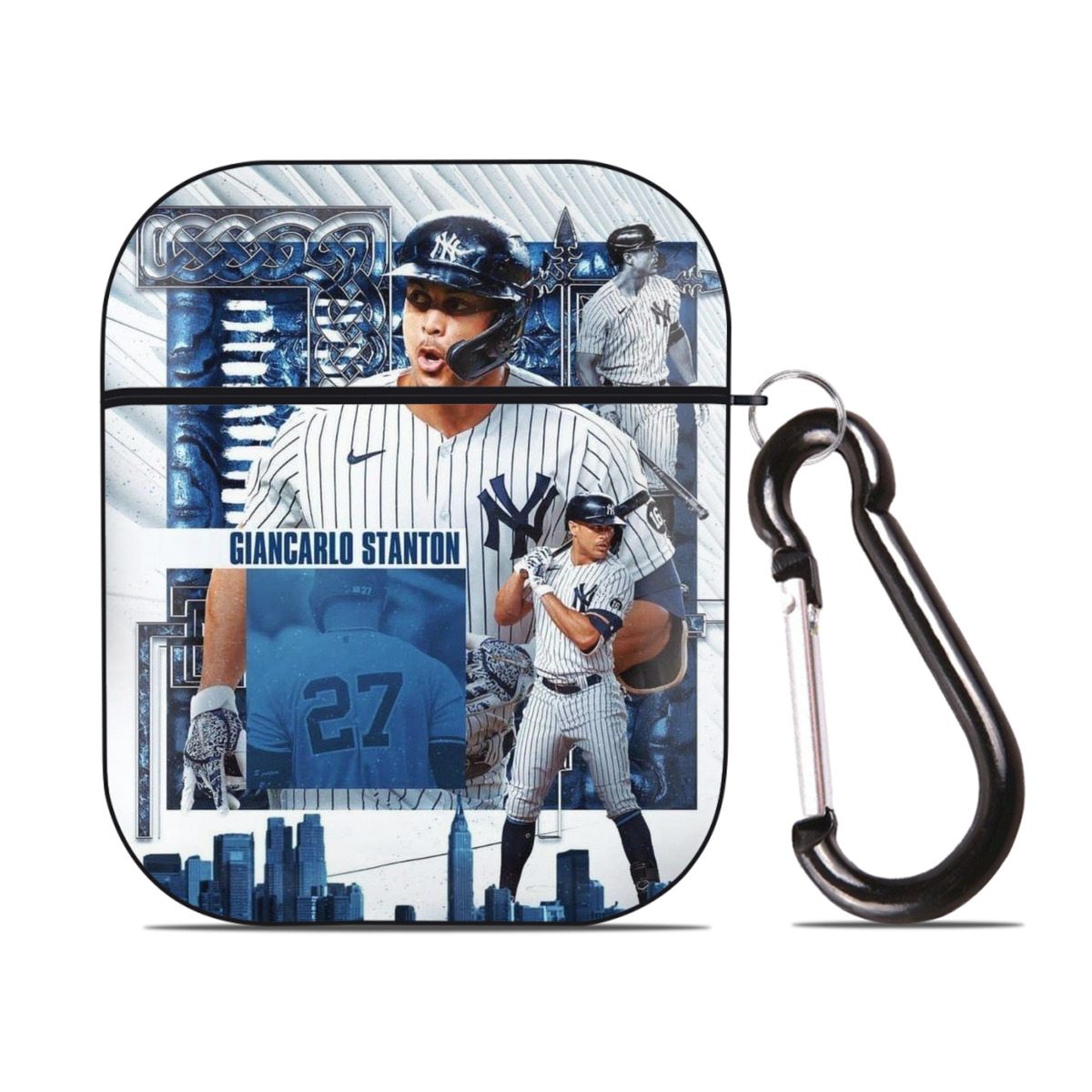 Giancarlo Stanton 17 AirPods 2 Case Hard Shell Black, Flexible PC Material, Precise Cutouts, Full Protection, Anti-Fingerprint, Washable, Includes Keychain – Durable & Slim Design