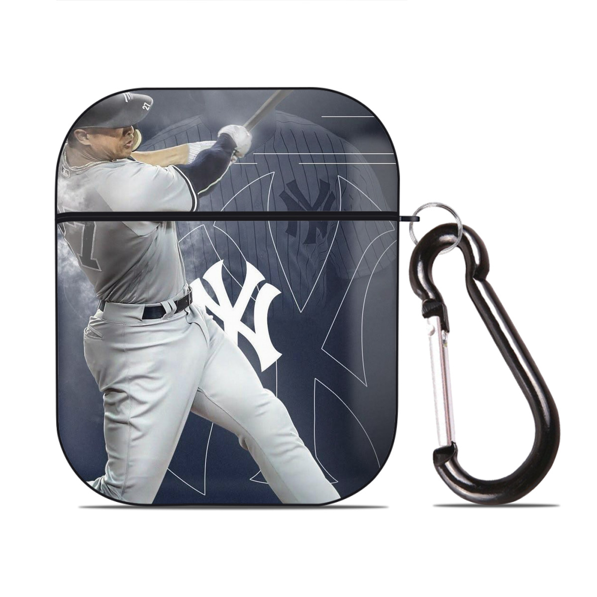Giancarlo Stanton 27 AirPods 2 Case Hard Shell Black, Flexible PC Material, Precise Cutouts, Full Protection, Anti-Fingerprint, Washable, Includes Keychain – Durable & Slim Design