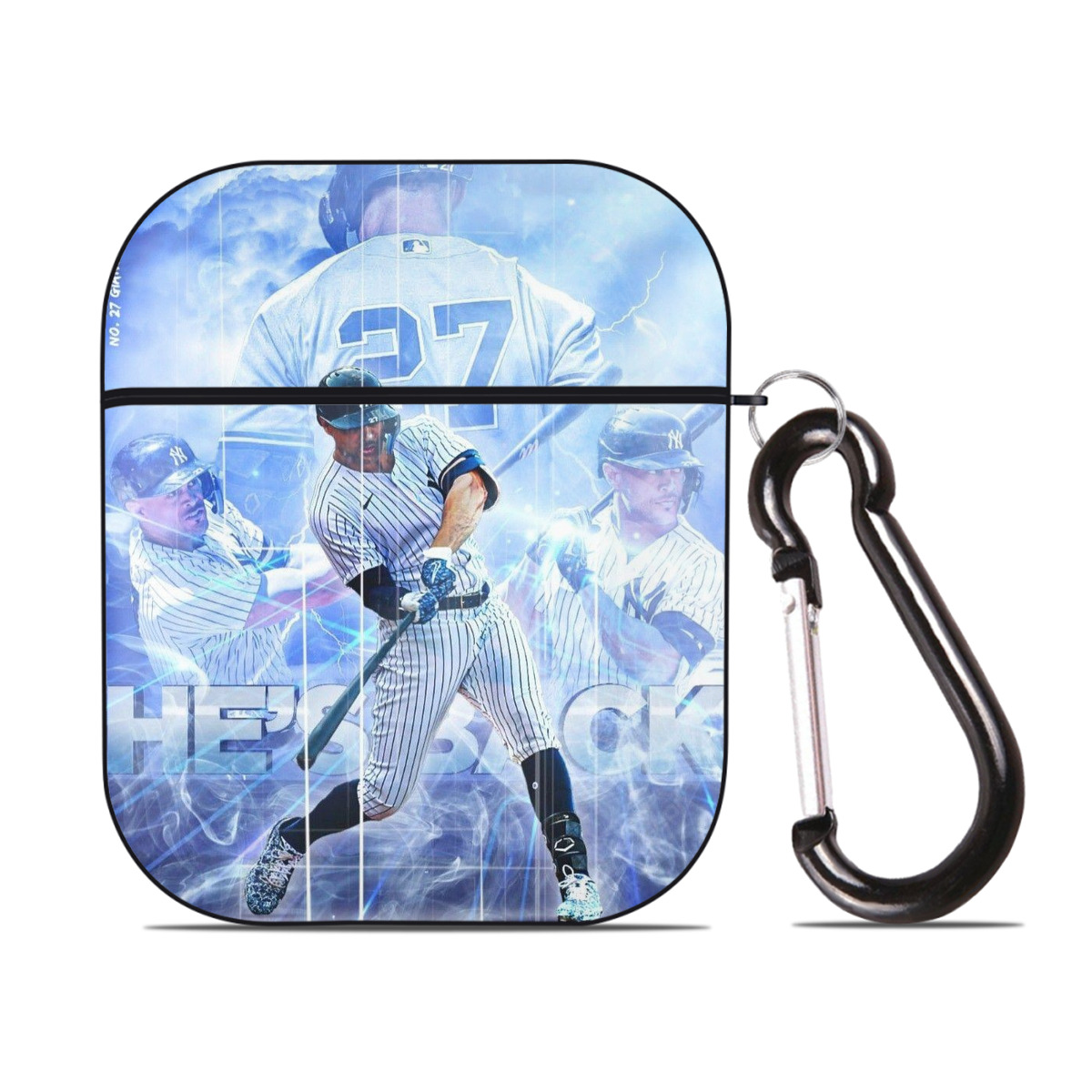 Giancarlo Stanton 26 AirPods 2 Case Hard Shell Black, Flexible PC Material, Precise Cutouts, Full Protection, Anti-Fingerprint, Washable, Includes Keychain – Durable & Slim Design