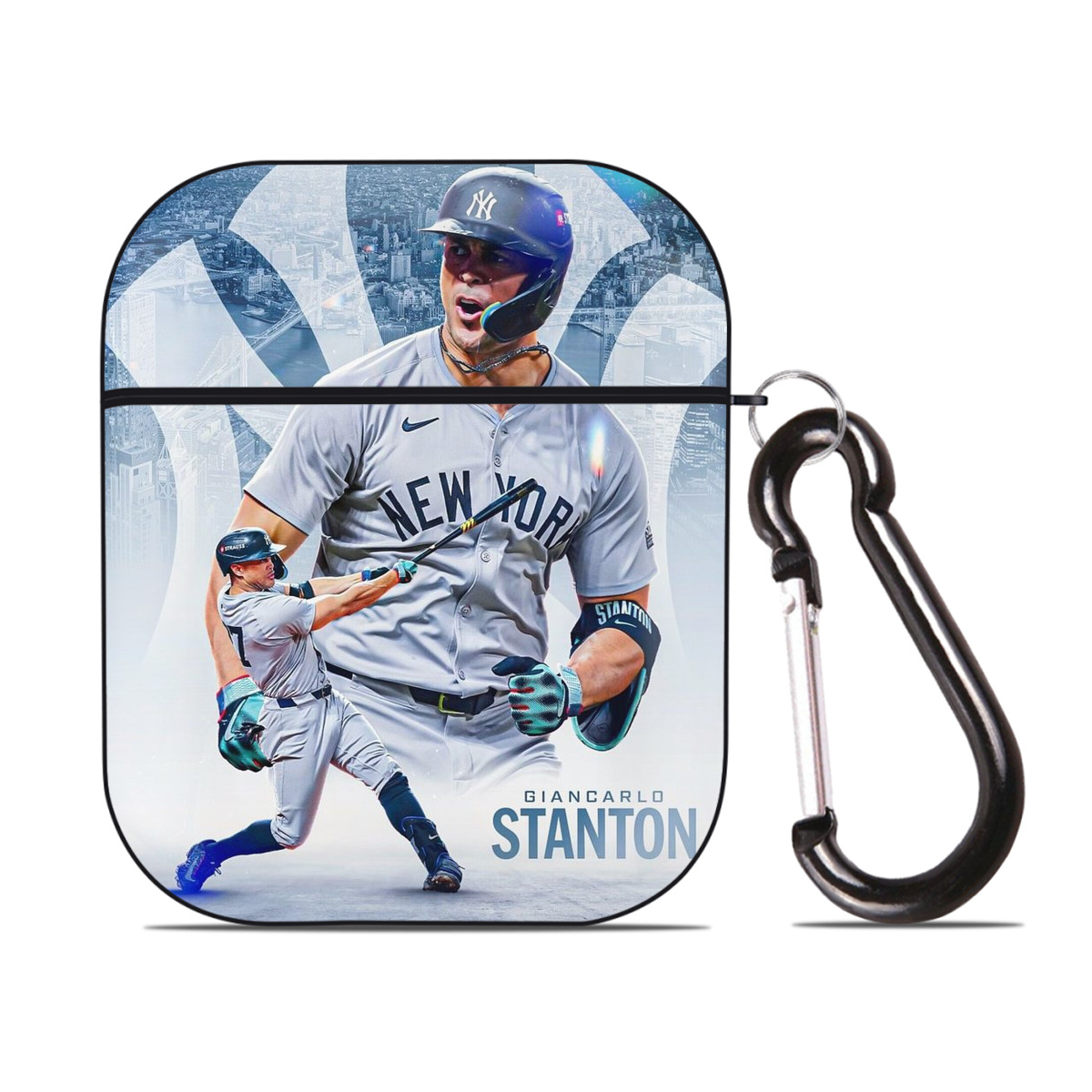 Giancarlo Stanton 24 AirPods 2 Case Hard Shell Black, Flexible PC Material, Precise Cutouts, Full Protection, Anti-Fingerprint, Washable, Includes Keychain – Durable & Slim Design
