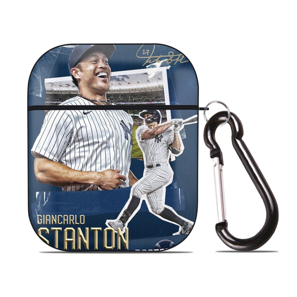 Giancarlo Stanton 18 AirPods 2 Case Hard Shell Black, Flexible PC Material, Precise Cutouts, Full Protection, Anti-Fingerprint, Washable, Includes Keychain – Durable & Slim Design