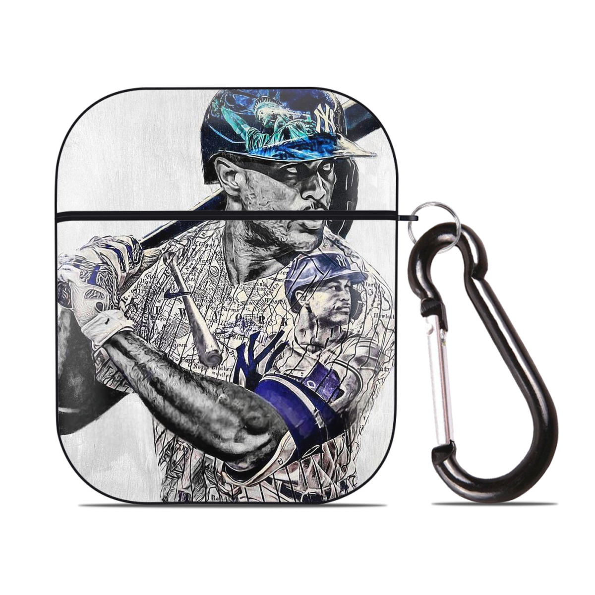 Giancarlo Stanton 28 AirPods 2 Case Hard Shell Black, Flexible PC Material, Precise Cutouts, Full Protection, Anti-Fingerprint, Washable, Includes Keychain – Durable & Slim Design