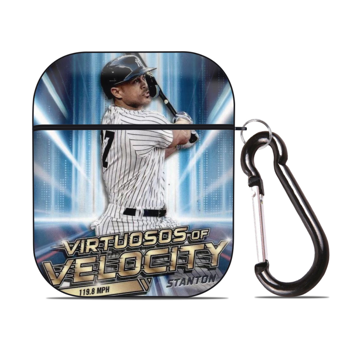 Giancarlo Stanton 33 AirPods 2 Case Hard Shell Black, Flexible PC Material, Precise Cutouts, Full Protection, Anti-Fingerprint, Washable, Includes Keychain – Durable & Slim Design