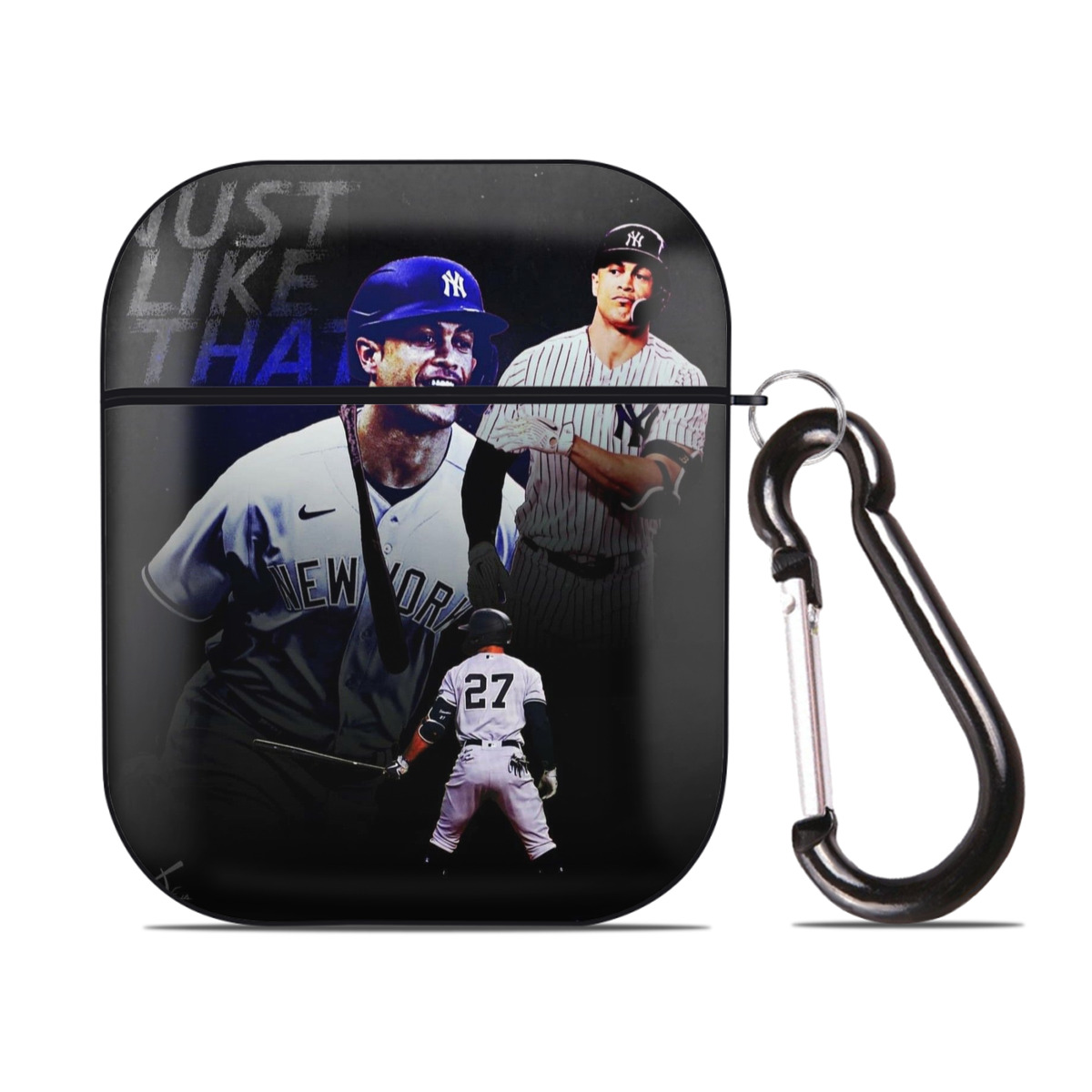 Giancarlo Stanton 36 AirPods 2 Case Hard Shell Black, Flexible PC Material, Precise Cutouts, Full Protection, Anti-Fingerprint, Washable, Includes Keychain – Durable & Slim Design