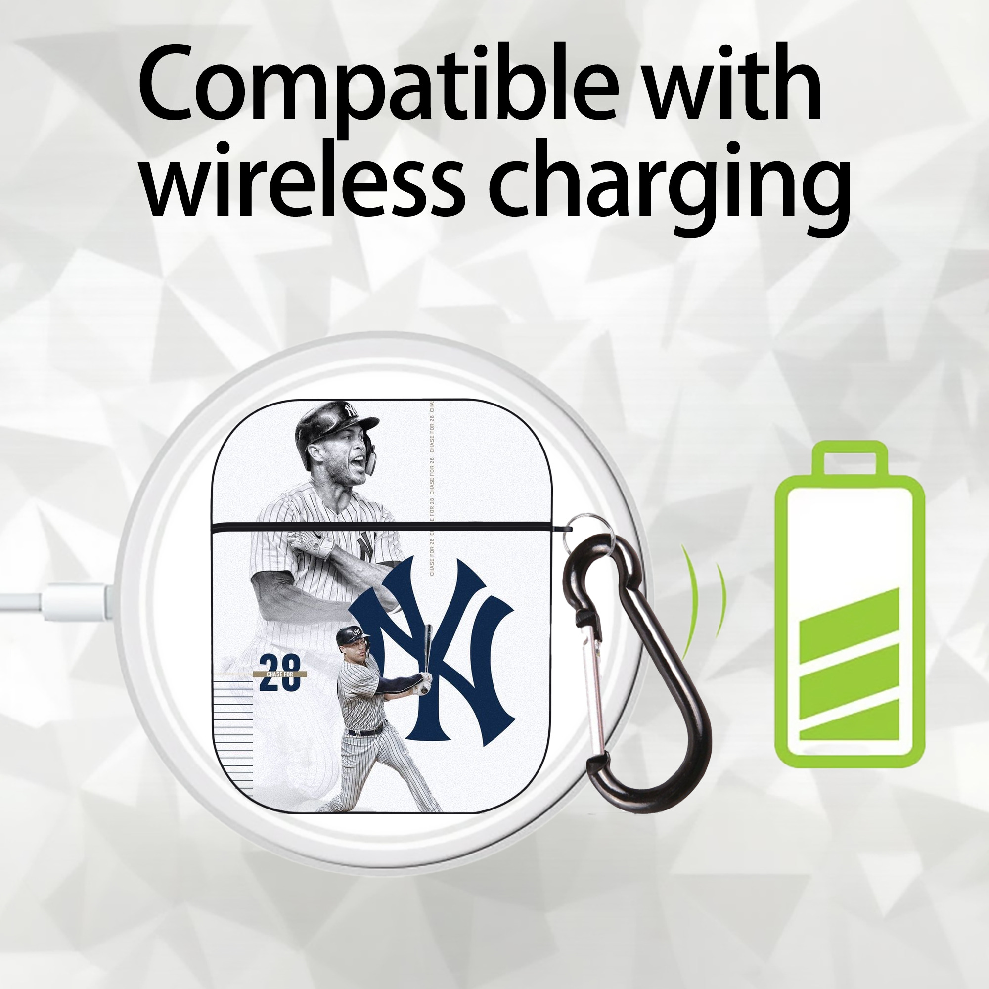 Giancarlo Stanton 10 AirPods 2 Case Hard Shell Black, Flexible PC Material, Precise Cutouts, Full Protection, Anti-Fingerprint, Washable, Includes Keychain – Durable & Slim Design