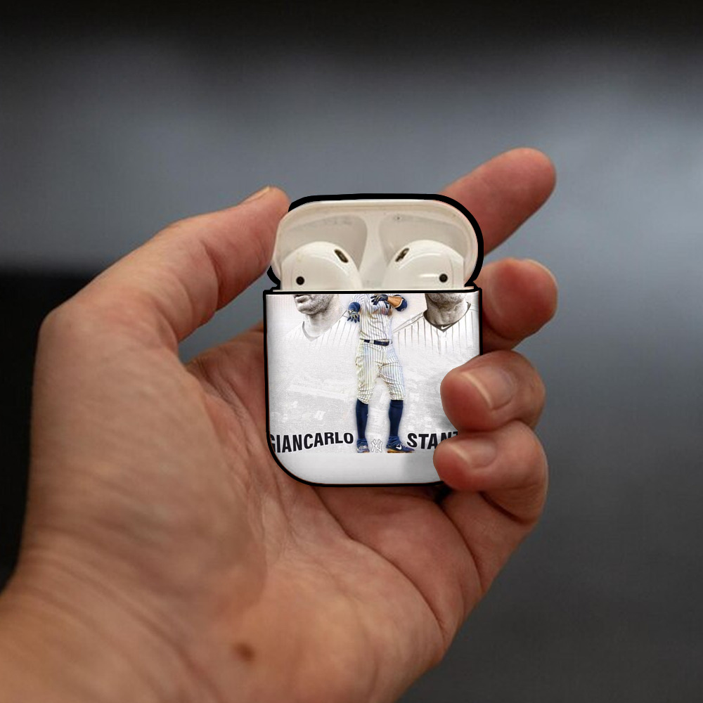 Giancarlo Stanton 11 AirPods 2 Case Hard Shell Black, Flexible PC Material, Precise Cutouts, Full Protection, Anti-Fingerprint, Washable, Includes Keychain – Durable & Slim Design