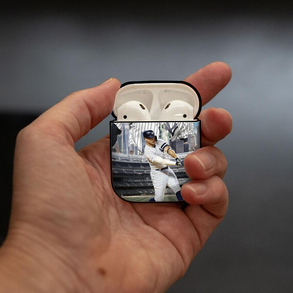 Giancarlo Stanton 14 AirPods 2 Case Hard Shell Black, Flexible PC Material, Precise Cutouts, Full Protection, Anti-Fingerprint, Washable, Includes Keychain – Durable & Slim Design