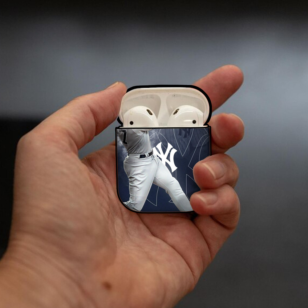 Giancarlo Stanton 27 AirPods 2 Case Hard Shell Black, Flexible PC Material, Precise Cutouts, Full Protection, Anti-Fingerprint, Washable, Includes Keychain – Durable & Slim Design