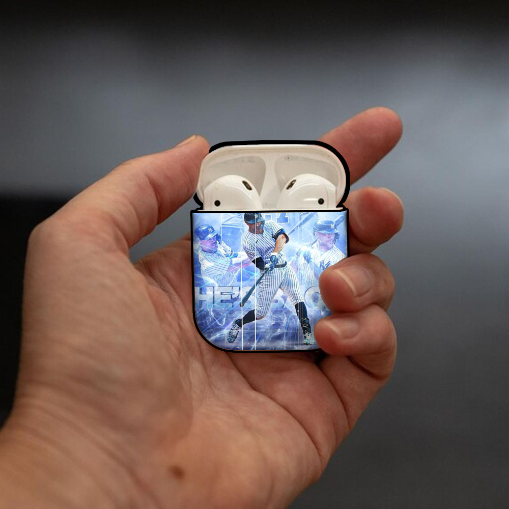 Giancarlo Stanton 26 AirPods 2 Case Hard Shell Black, Flexible PC Material, Precise Cutouts, Full Protection, Anti-Fingerprint, Washable, Includes Keychain – Durable & Slim Design