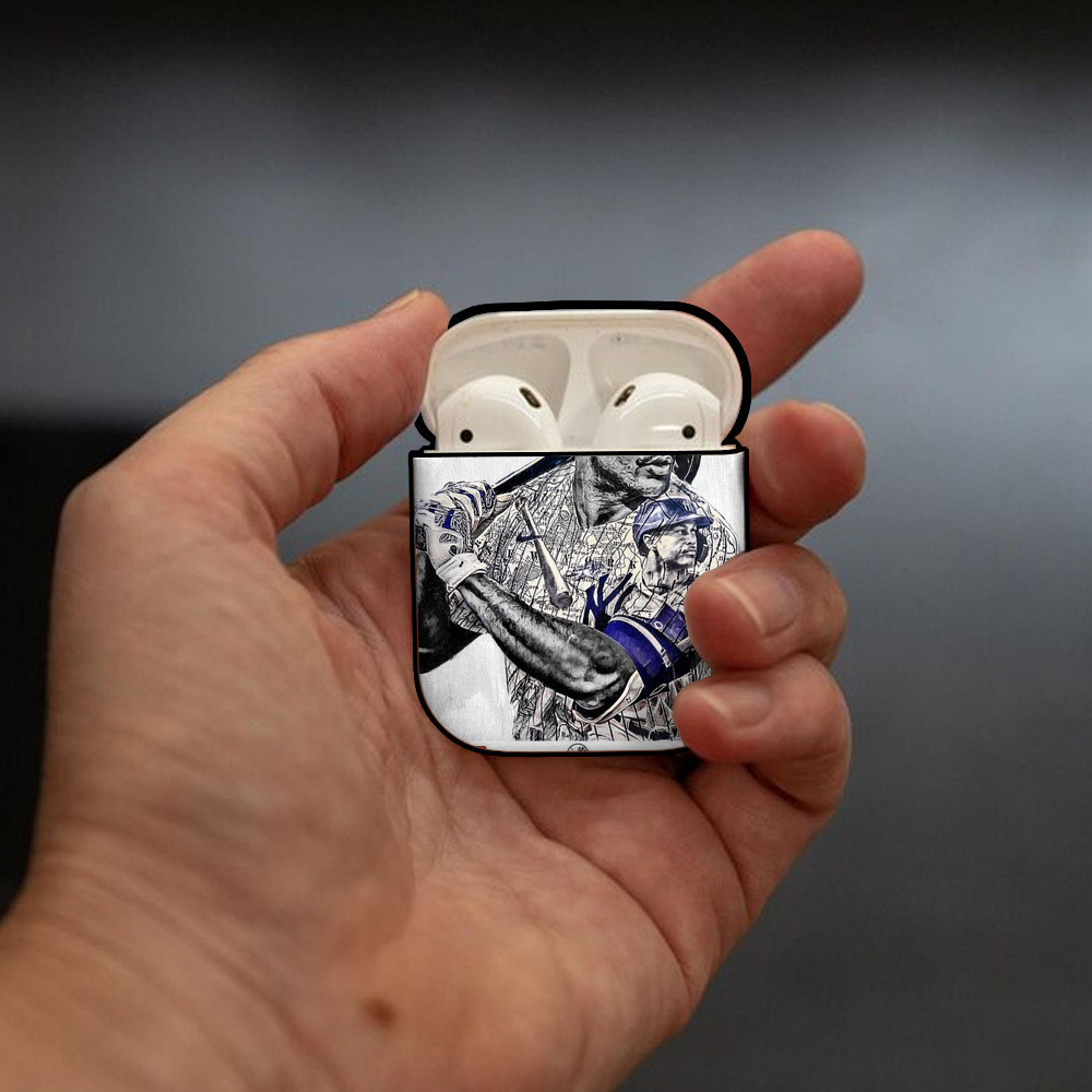 Giancarlo Stanton 28 AirPods 2 Case Hard Shell Black, Flexible PC Material, Precise Cutouts, Full Protection, Anti-Fingerprint, Washable, Includes Keychain – Durable & Slim Design