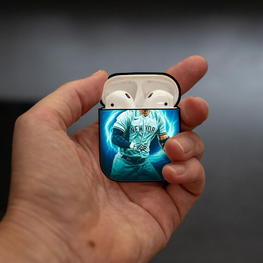 Giancarlo Stanton 35 AirPods 2 Case Hard Shell Black, Flexible PC Material, Precise Cutouts, Full Protection, Anti-Fingerprint, Washable, Includes Keychain – Durable & Slim Design