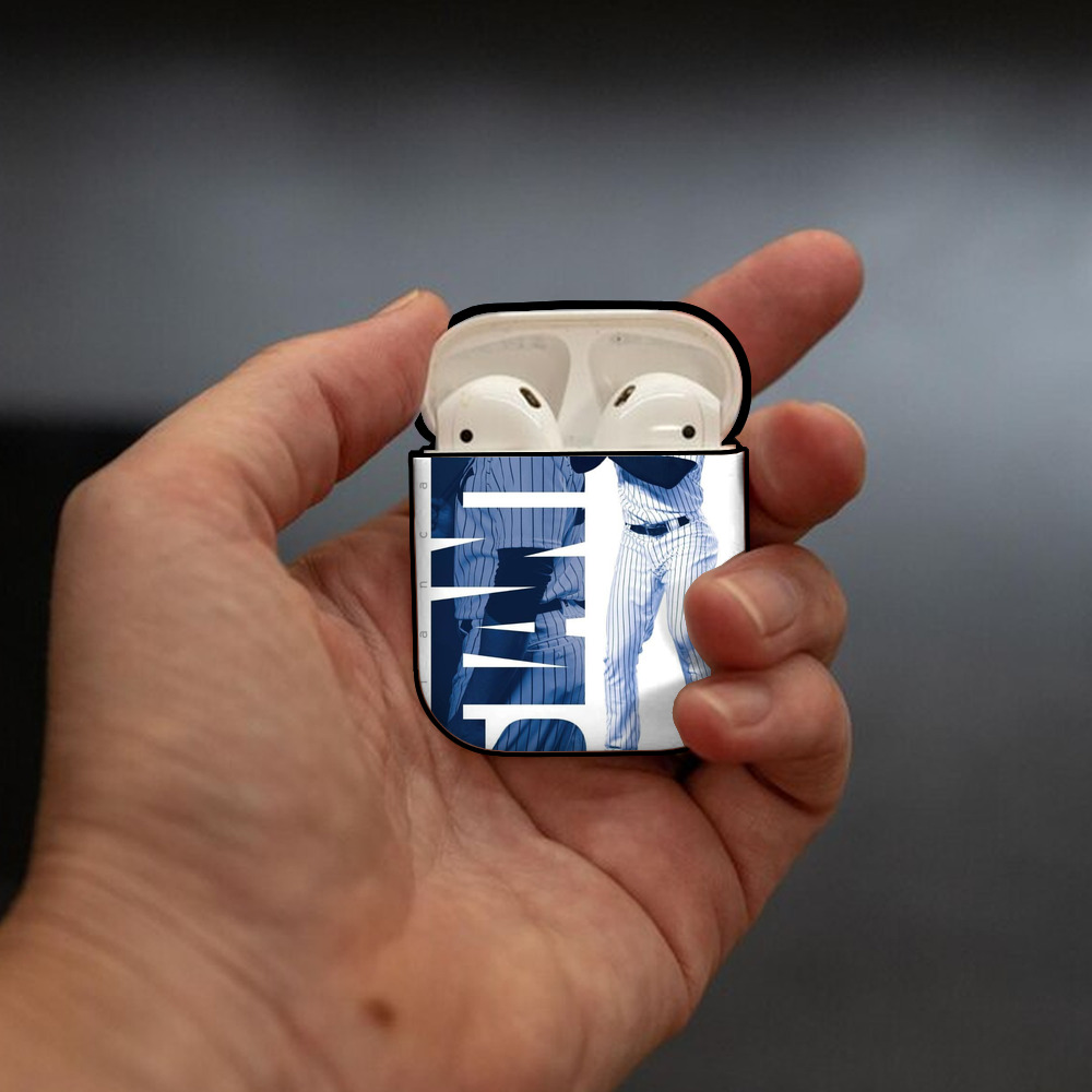 Giancarlo Stanton 34 AirPods 2 Case Hard Shell Black, Flexible PC Material, Precise Cutouts, Full Protection, Anti-Fingerprint, Washable, Includes Keychain – Durable & Slim Design