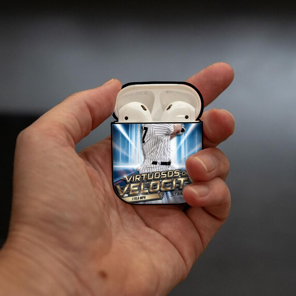 Giancarlo Stanton 33 AirPods 2 Case Hard Shell Black, Flexible PC Material, Precise Cutouts, Full Protection, Anti-Fingerprint, Washable, Includes Keychain – Durable & Slim Design