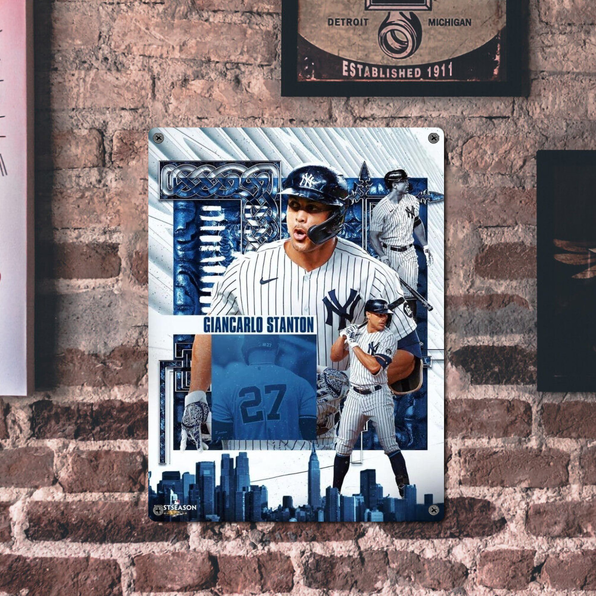 Giancarlo Stanton 17 Vintage Metal Tin Sign 12x16inch – Retro Wall Art Decor For Home, Bar, Kitchen, Bedroom, Office – Durable Iron Sheet Poster, Easy To Hang, Full-Color Printing