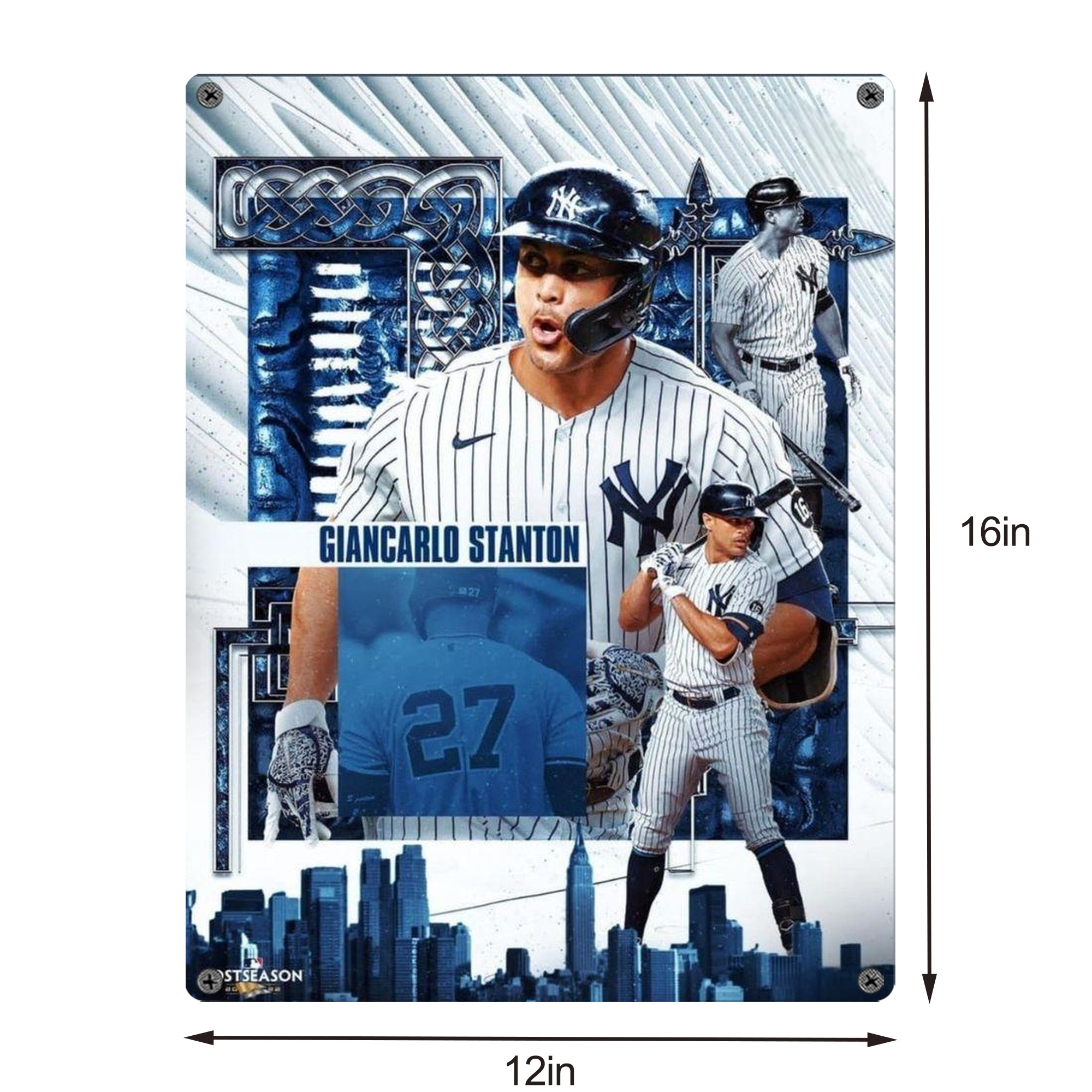 Giancarlo Stanton 17 Vintage Metal Tin Sign 12x16inch – Retro Wall Art Decor For Home, Bar, Kitchen, Bedroom, Office – Durable Iron Sheet Poster, Easy To Hang, Full-Color Printing