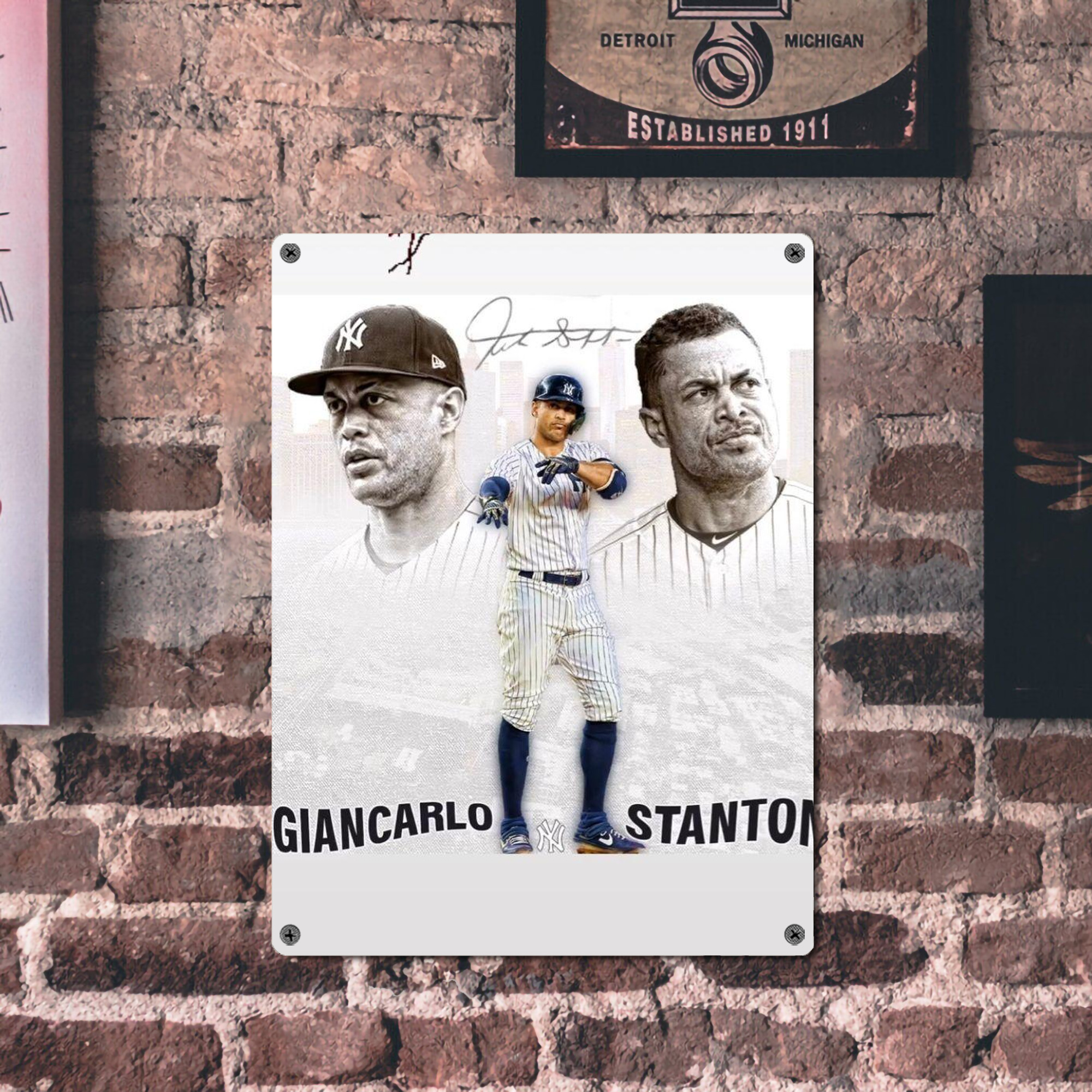 Giancarlo Stanton 11 Vintage Metal Tin Sign 12x16inch – Retro Wall Art Decor For Home, Bar, Kitchen, Bedroom, Office – Durable Iron Sheet Poster, Easy To Hang, Full-Color Printing