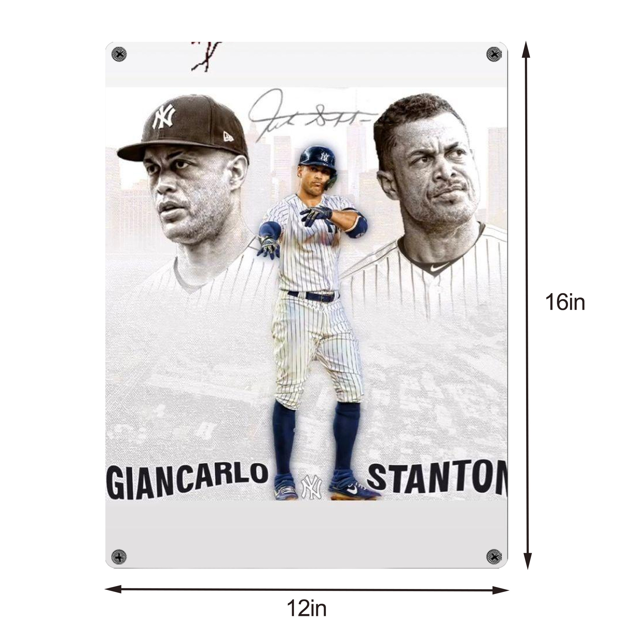 Giancarlo Stanton 11 Vintage Metal Tin Sign 12x16inch – Retro Wall Art Decor For Home, Bar, Kitchen, Bedroom, Office – Durable Iron Sheet Poster, Easy To Hang, Full-Color Printing