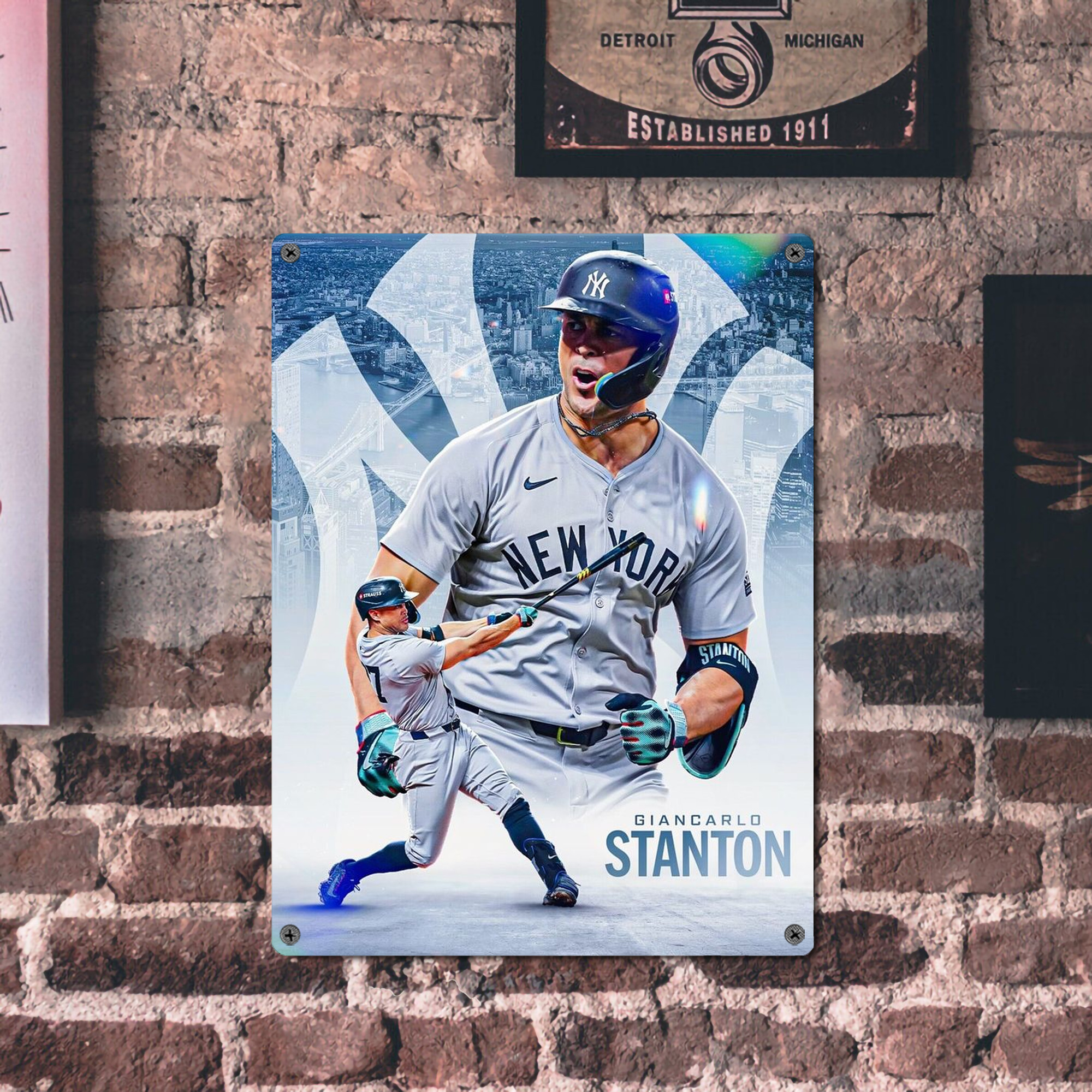 Giancarlo Stanton 24 Vintage Metal Tin Sign 12x16inch – Retro Wall Art Decor For Home, Bar, Kitchen, Bedroom, Office – Durable Iron Sheet Poster, Easy To Hang, Full-Color Printing