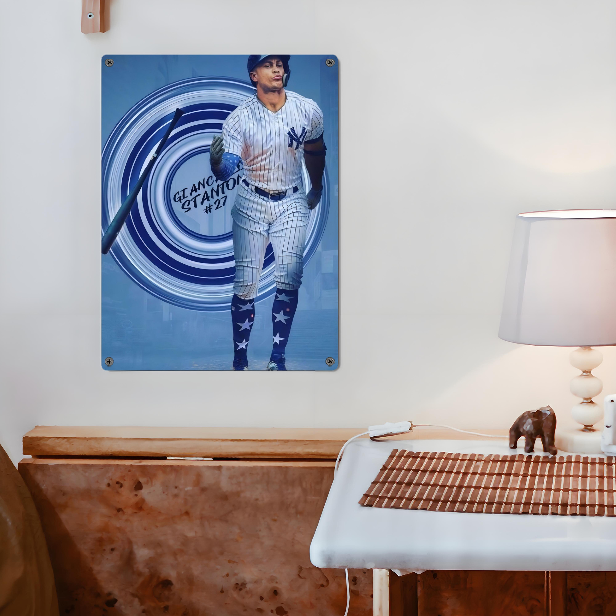 Giancarlo Stanton 16 Vintage Metal Tin Sign 12x16inch – Retro Wall Art Decor For Home, Bar, Kitchen, Bedroom, Office – Durable Iron Sheet Poster, Easy To Hang, Full-Color Printing