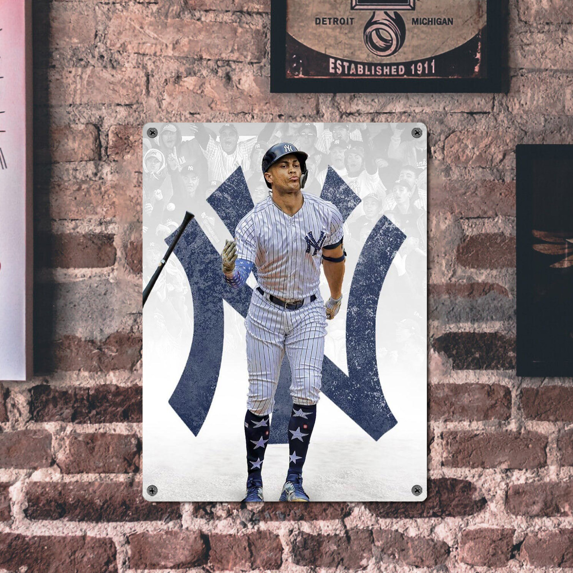 Giancarlo Stanton 15 Vintage Metal Tin Sign 12x16inch – Retro Wall Art Decor For Home, Bar, Kitchen, Bedroom, Office – Durable Iron Sheet Poster, Easy To Hang, Full-Color Printing