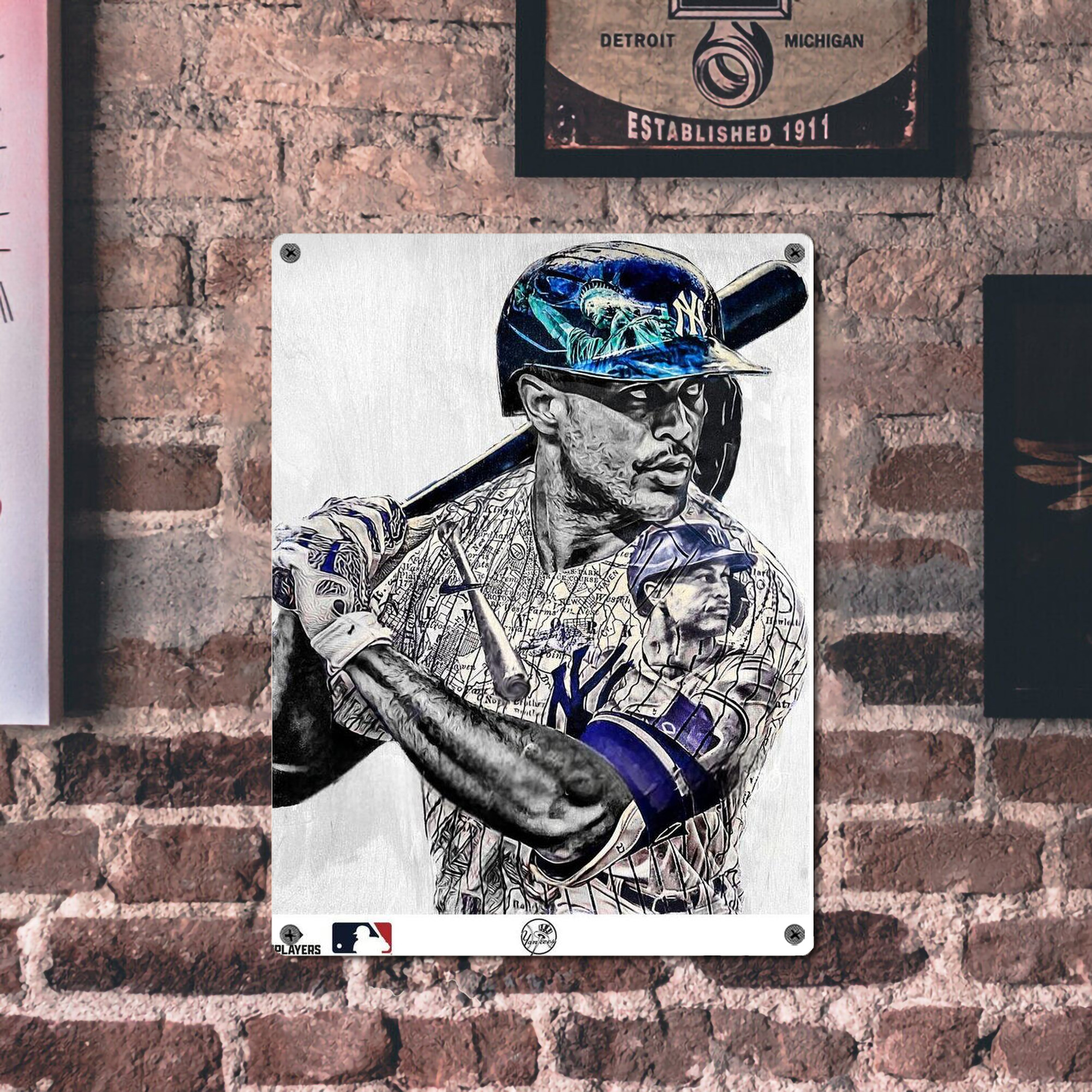 Giancarlo Stanton 28 Vintage Metal Tin Sign 12x16inch – Retro Wall Art Decor For Home, Bar, Kitchen, Bedroom, Office – Durable Iron Sheet Poster, Easy To Hang, Full-Color Printing