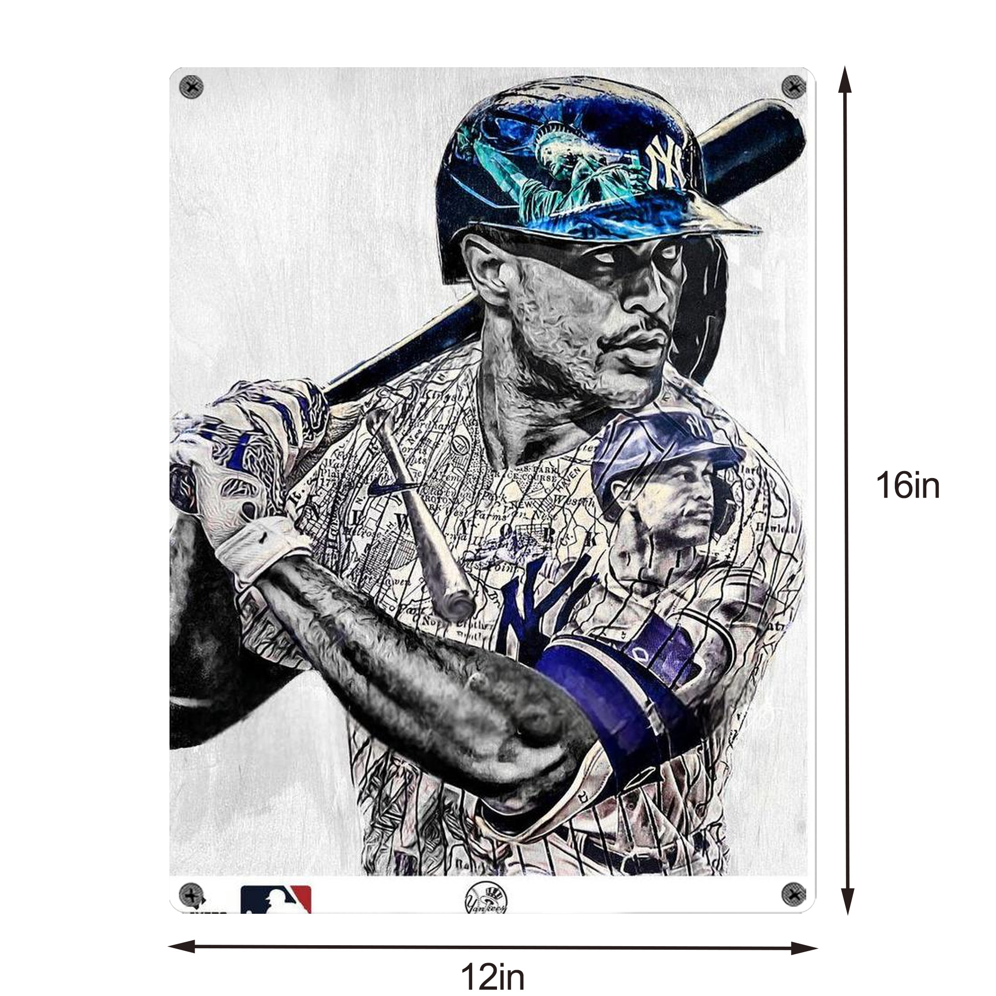 Giancarlo Stanton 28 Vintage Metal Tin Sign 12x16inch – Retro Wall Art Decor For Home, Bar, Kitchen, Bedroom, Office – Durable Iron Sheet Poster, Easy To Hang, Full-Color Printing