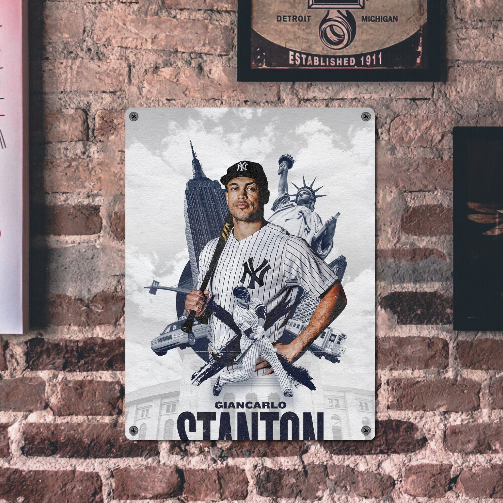 Giancarlo Stanton 23 Vintage Metal Tin Sign 12x16inch – Retro Wall Art Decor For Home, Bar, Kitchen, Bedroom, Office – Durable Iron Sheet Poster, Easy To Hang, Full-Color Printing