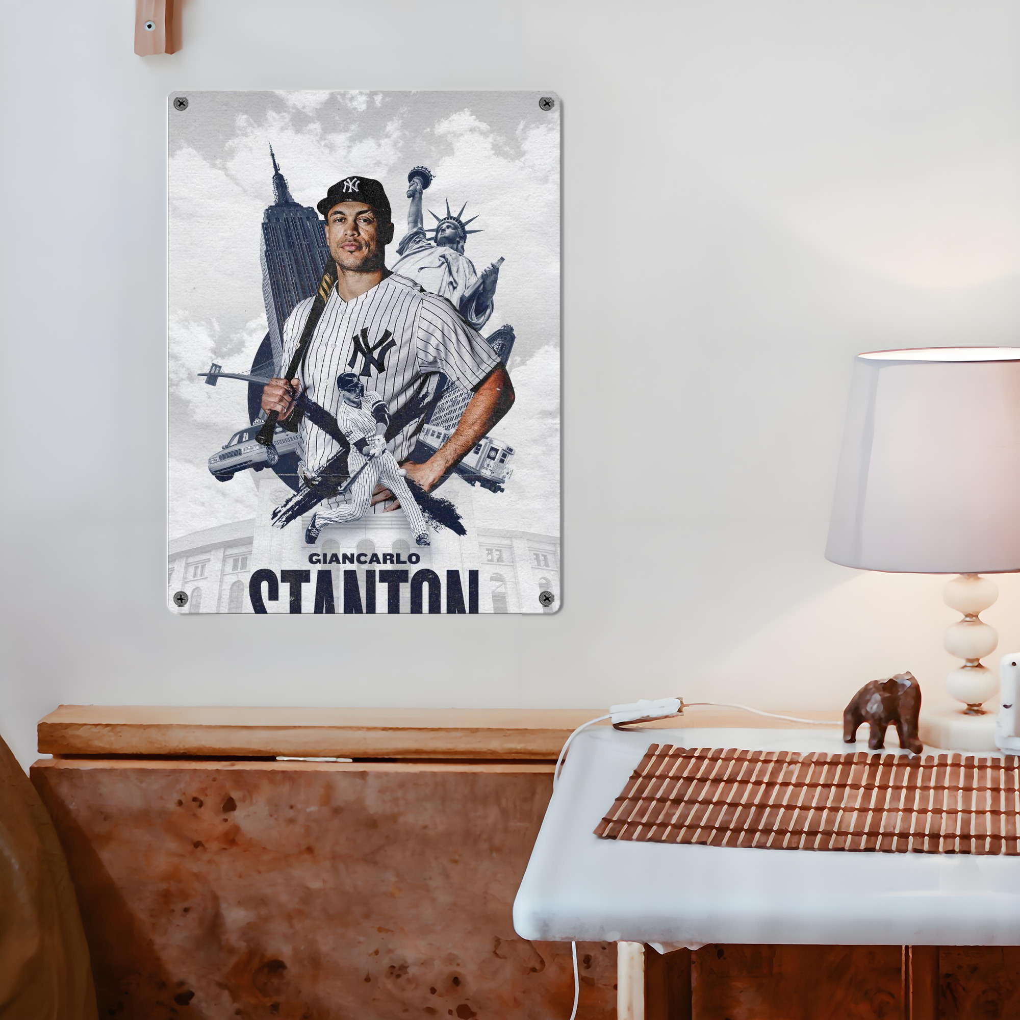 Giancarlo Stanton 23 Vintage Metal Tin Sign 12x16inch – Retro Wall Art Decor For Home, Bar, Kitchen, Bedroom, Office – Durable Iron Sheet Poster, Easy To Hang, Full-Color Printing