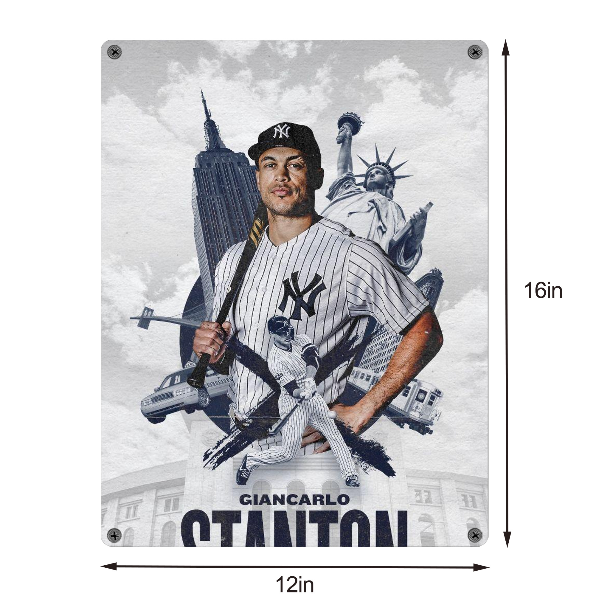 Giancarlo Stanton 23 Vintage Metal Tin Sign 12x16inch – Retro Wall Art Decor For Home, Bar, Kitchen, Bedroom, Office – Durable Iron Sheet Poster, Easy To Hang, Full-Color Printing