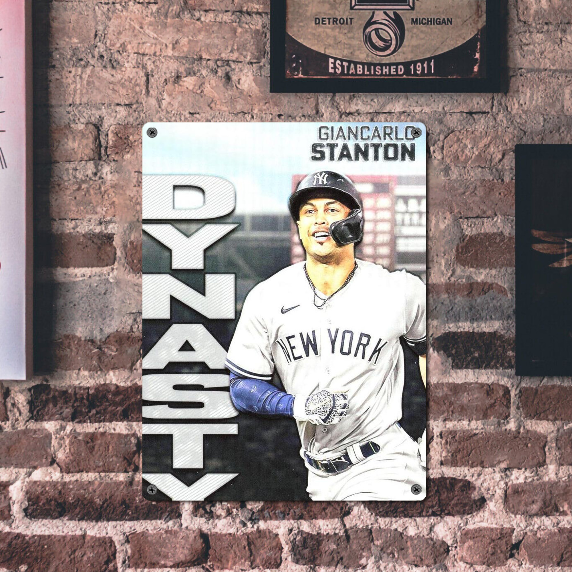 Giancarlo Stanton 21 Vintage Metal Tin Sign 12x16inch – Retro Wall Art Decor For Home, Bar, Kitchen, Bedroom, Office – Durable Iron Sheet Poster, Easy To Hang, Full-Color Printing