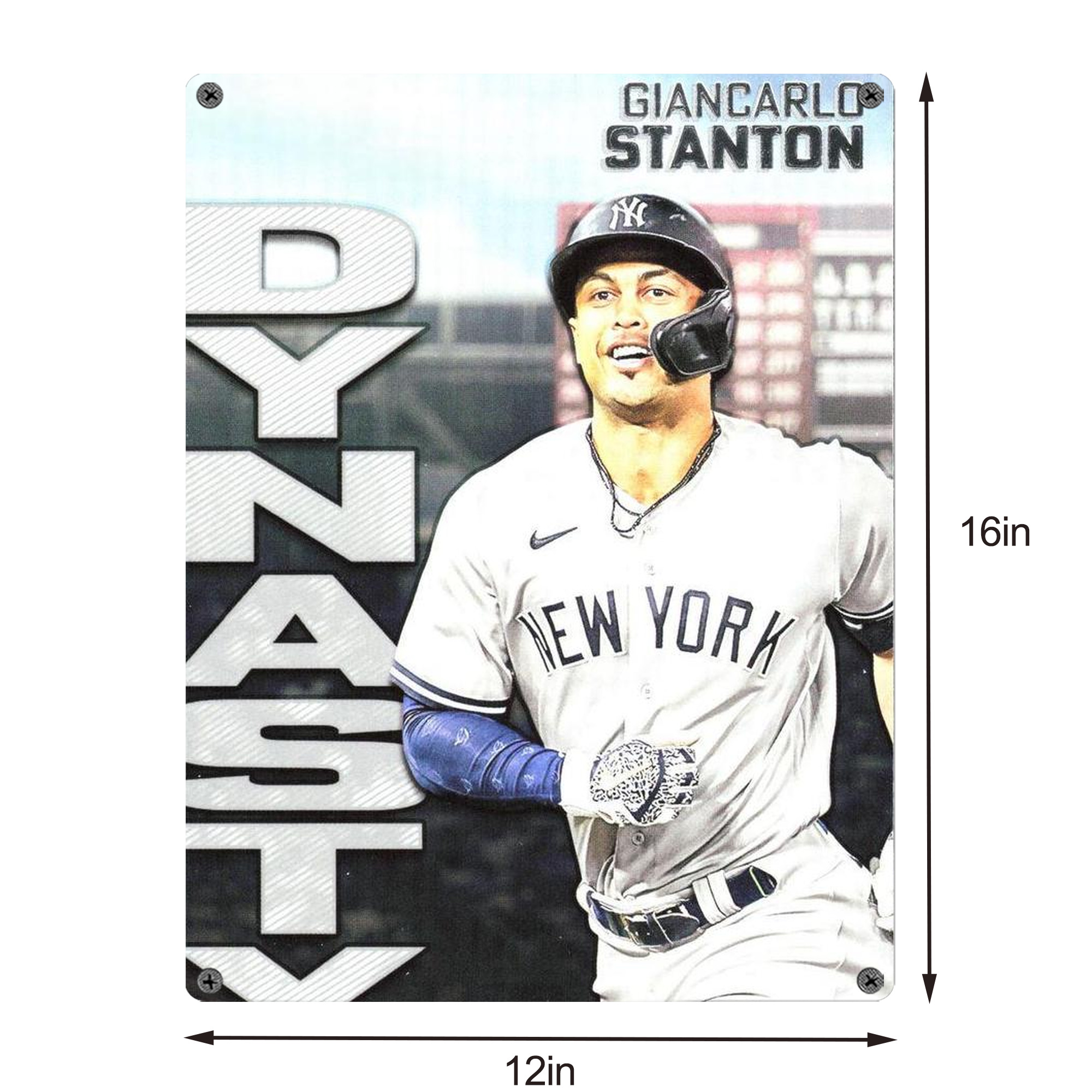 Giancarlo Stanton 21 Vintage Metal Tin Sign 12x16inch – Retro Wall Art Decor For Home, Bar, Kitchen, Bedroom, Office – Durable Iron Sheet Poster, Easy To Hang, Full-Color Printing
