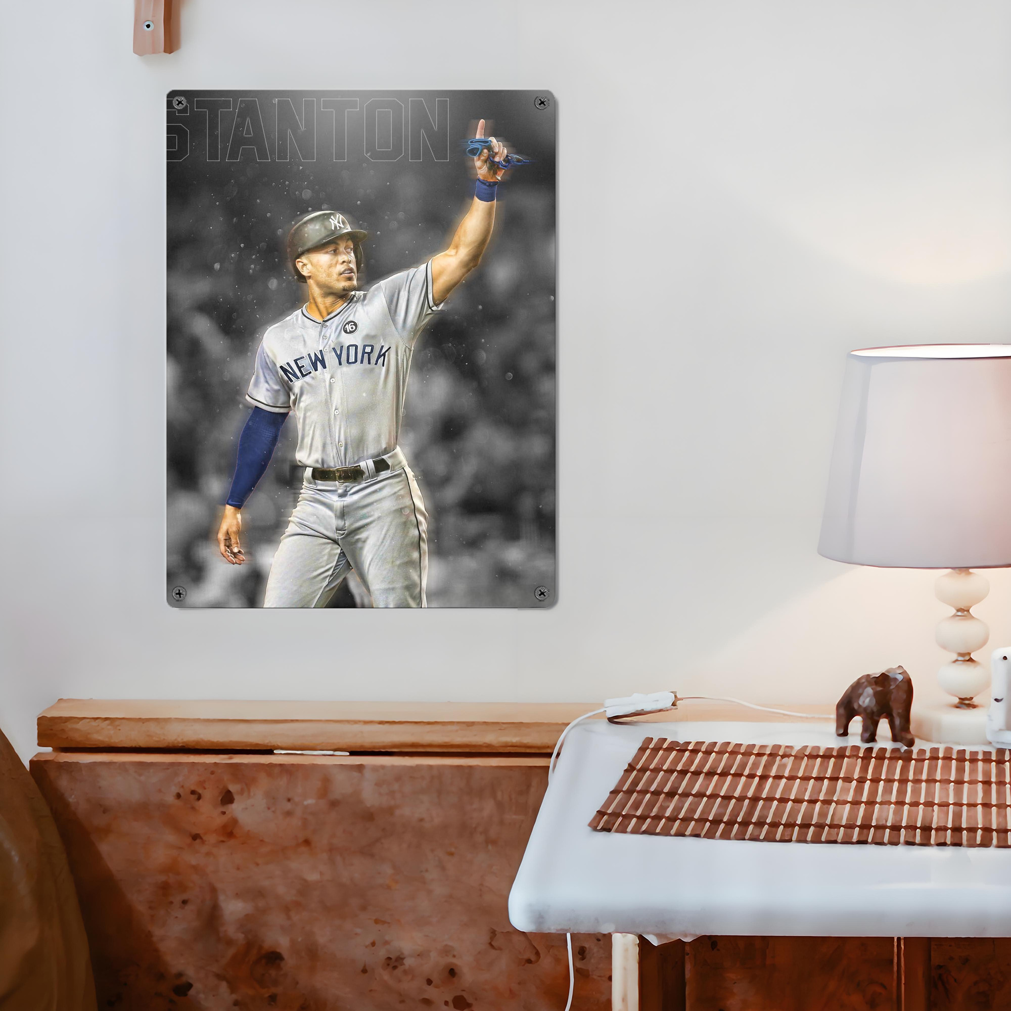 Giancarlo Stanton 25 Vintage Metal Tin Sign 12x16inch – Retro Wall Art Decor For Home, Bar, Kitchen, Bedroom, Office – Durable Iron Sheet Poster, Easy To Hang, Full-Color Printing
