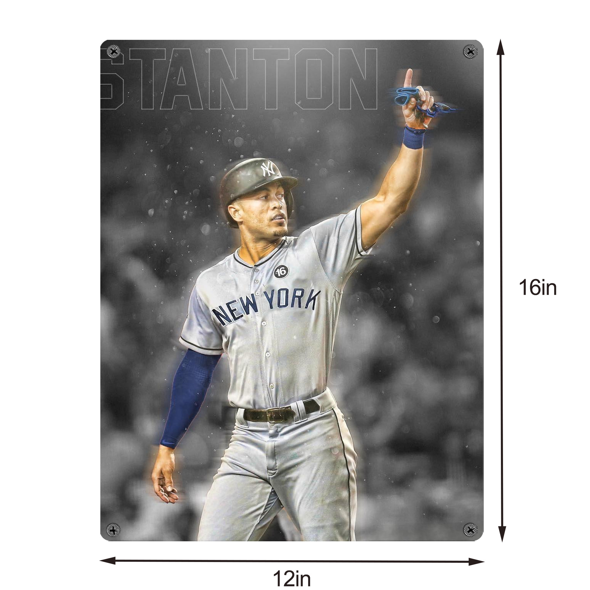Giancarlo Stanton 25 Vintage Metal Tin Sign 12x16inch – Retro Wall Art Decor For Home, Bar, Kitchen, Bedroom, Office – Durable Iron Sheet Poster, Easy To Hang, Full-Color Printing