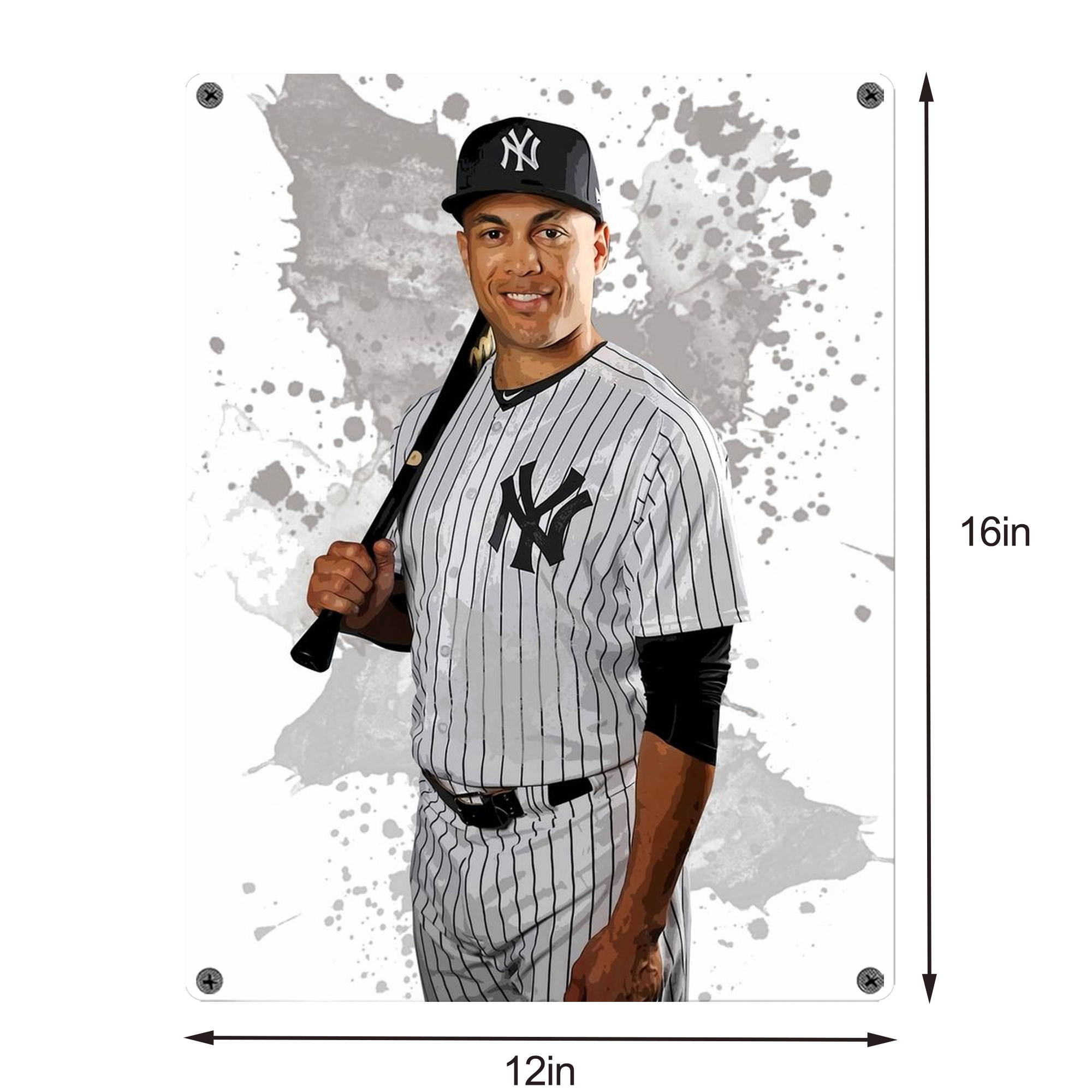 Giancarlo Stanton 32 Vintage Metal Tin Sign 12x16inch – Retro Wall Art Decor For Home, Bar, Kitchen, Bedroom, Office – Durable Iron Sheet Poster, Easy To Hang, Full-Color Printing
