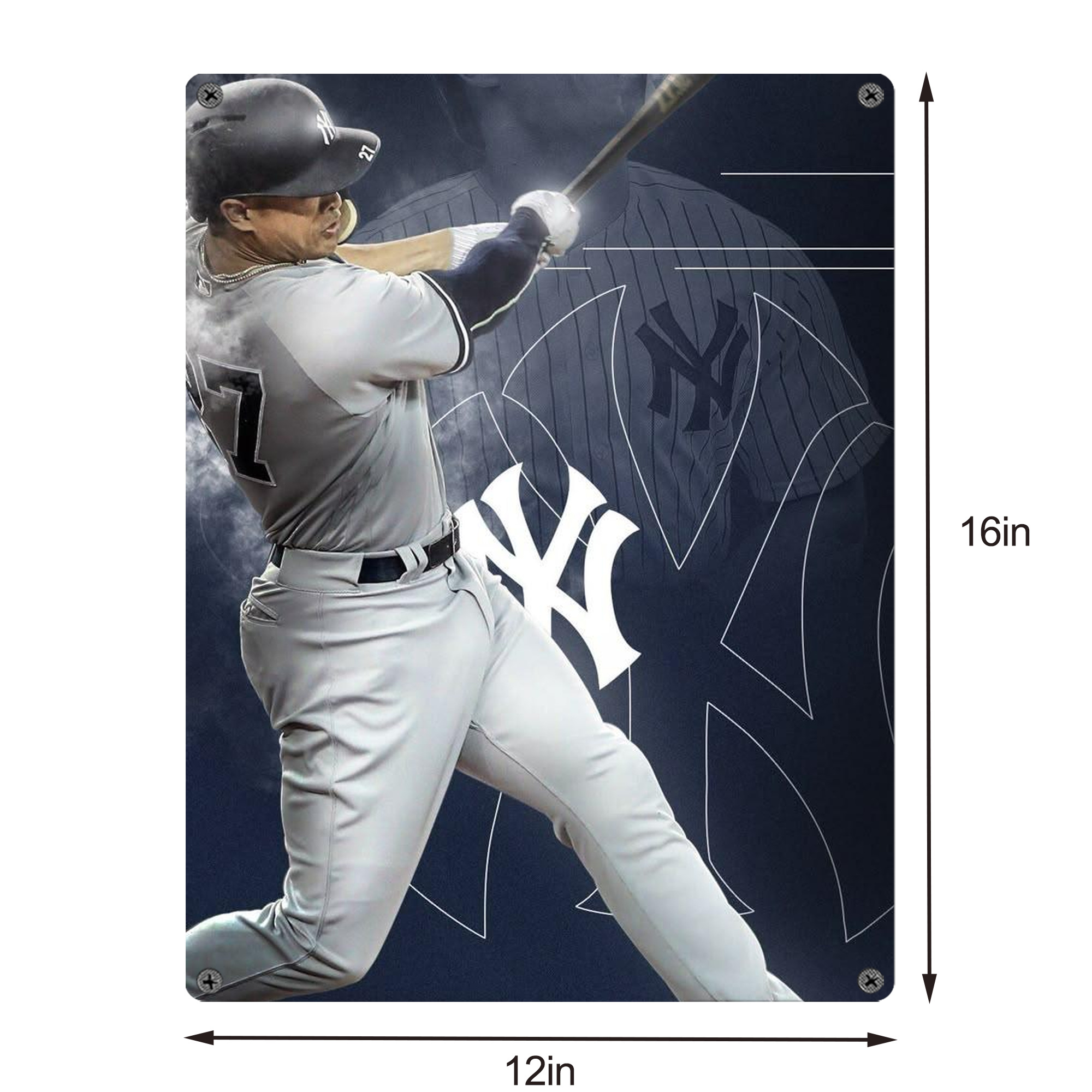 Giancarlo Stanton 27 Vintage Metal Tin Sign 12x16inch – Retro Wall Art Decor For Home, Bar, Kitchen, Bedroom, Office – Durable Iron Sheet Poster, Easy To Hang, Full-Color Printing