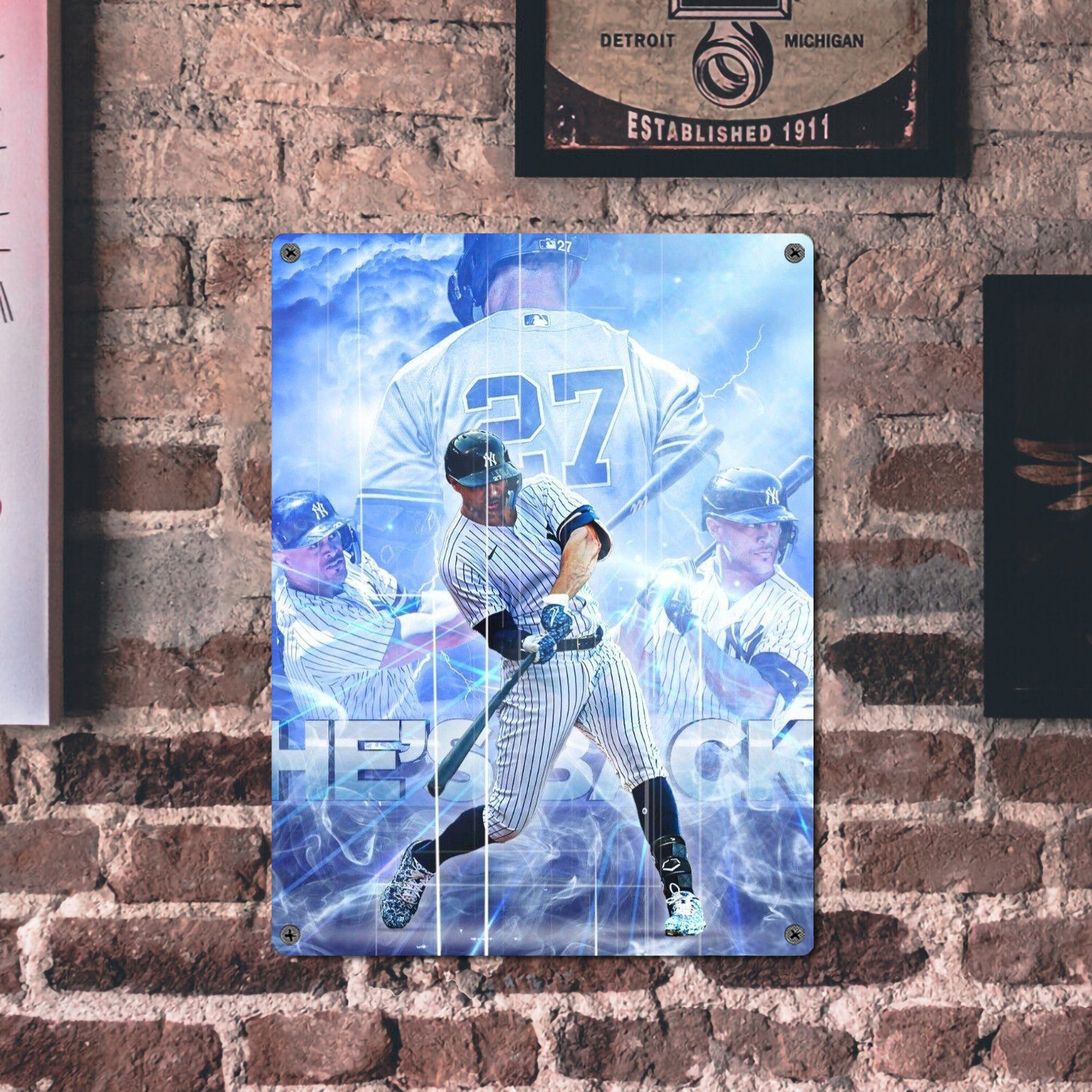 Giancarlo Stanton 26 Vintage Metal Tin Sign 12x16inch – Retro Wall Art Decor For Home, Bar, Kitchen, Bedroom, Office – Durable Iron Sheet Poster, Easy To Hang, Full-Color Printing