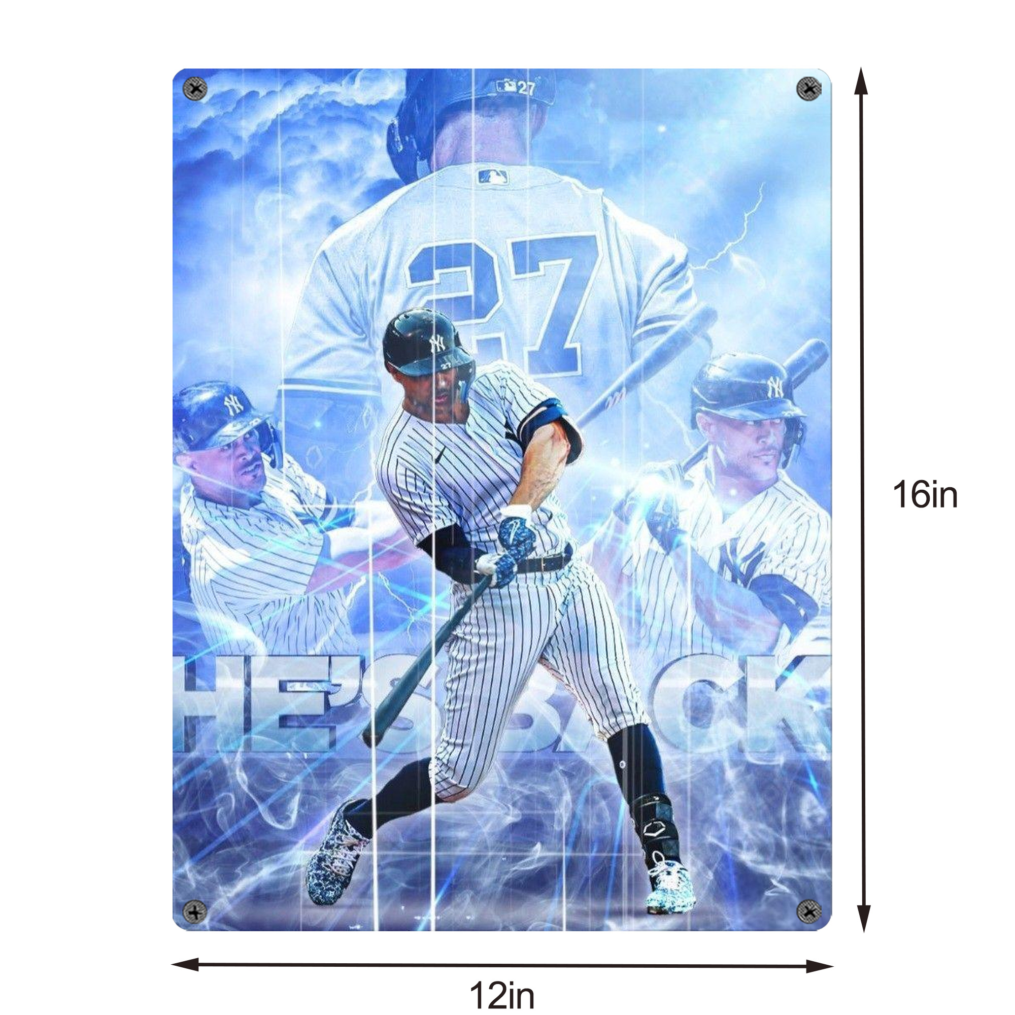 Giancarlo Stanton 26 Vintage Metal Tin Sign 12x16inch – Retro Wall Art Decor For Home, Bar, Kitchen, Bedroom, Office – Durable Iron Sheet Poster, Easy To Hang, Full-Color Printing