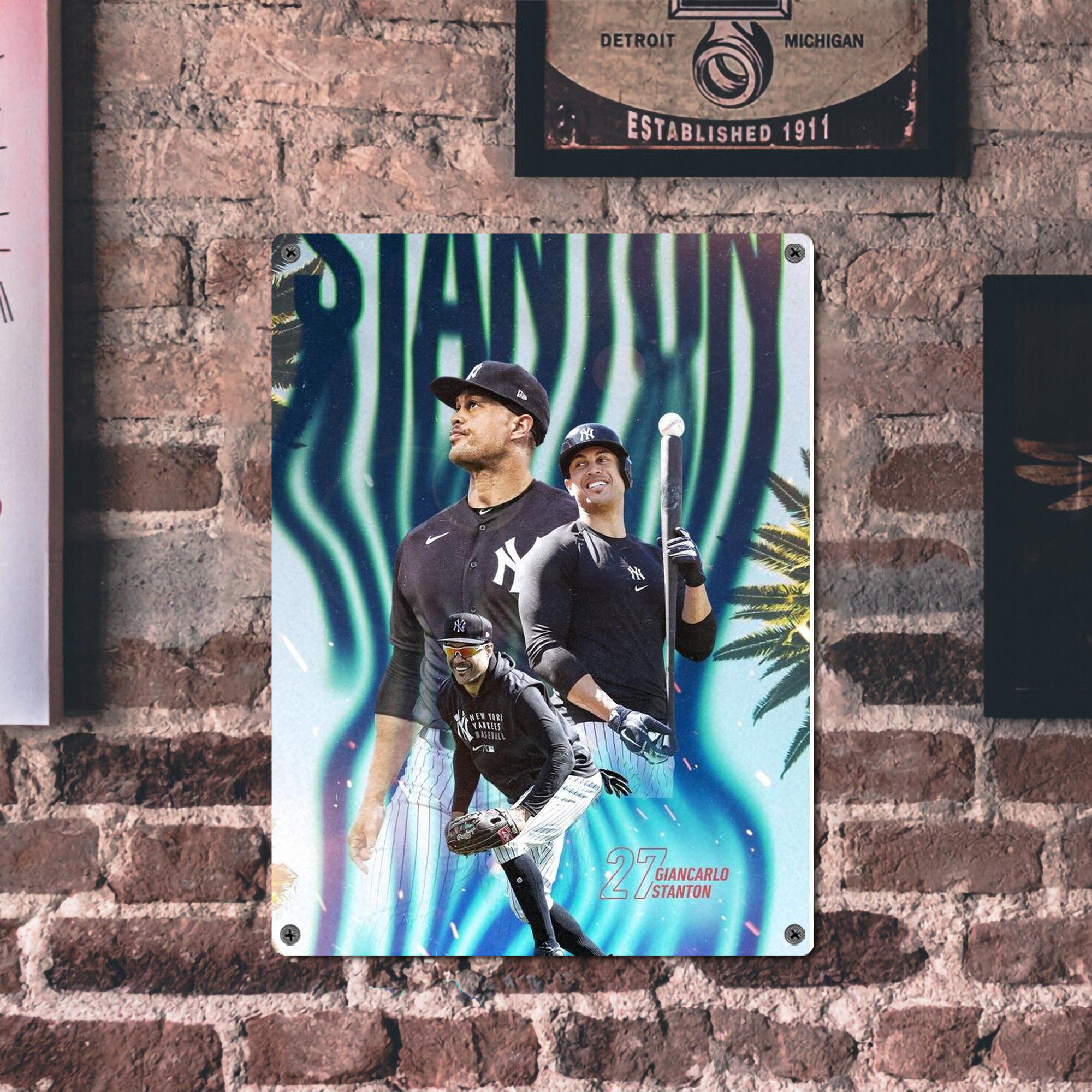 Giancarlo Stanton 31 Vintage Metal Tin Sign 12x16inch – Retro Wall Art Decor For Home, Bar, Kitchen, Bedroom, Office – Durable Iron Sheet Poster, Easy To Hang, Full-Color Printing