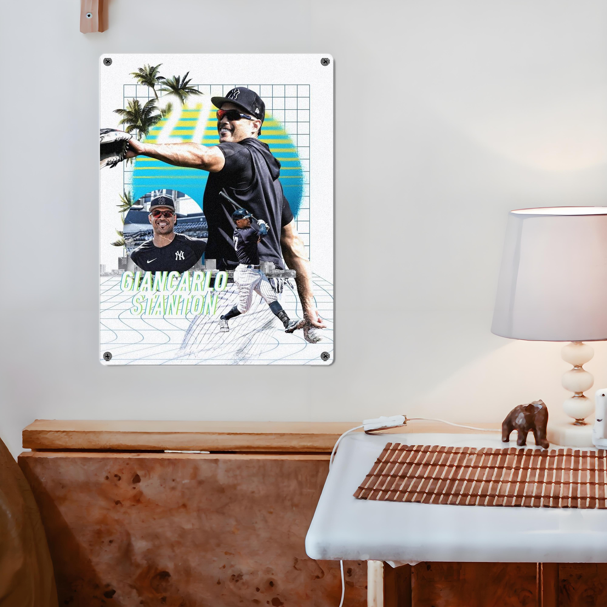 Giancarlo Stanton 30 Vintage Metal Tin Sign 12x16inch – Retro Wall Art Decor For Home, Bar, Kitchen, Bedroom, Office – Durable Iron Sheet Poster, Easy To Hang, Full-Color Printing