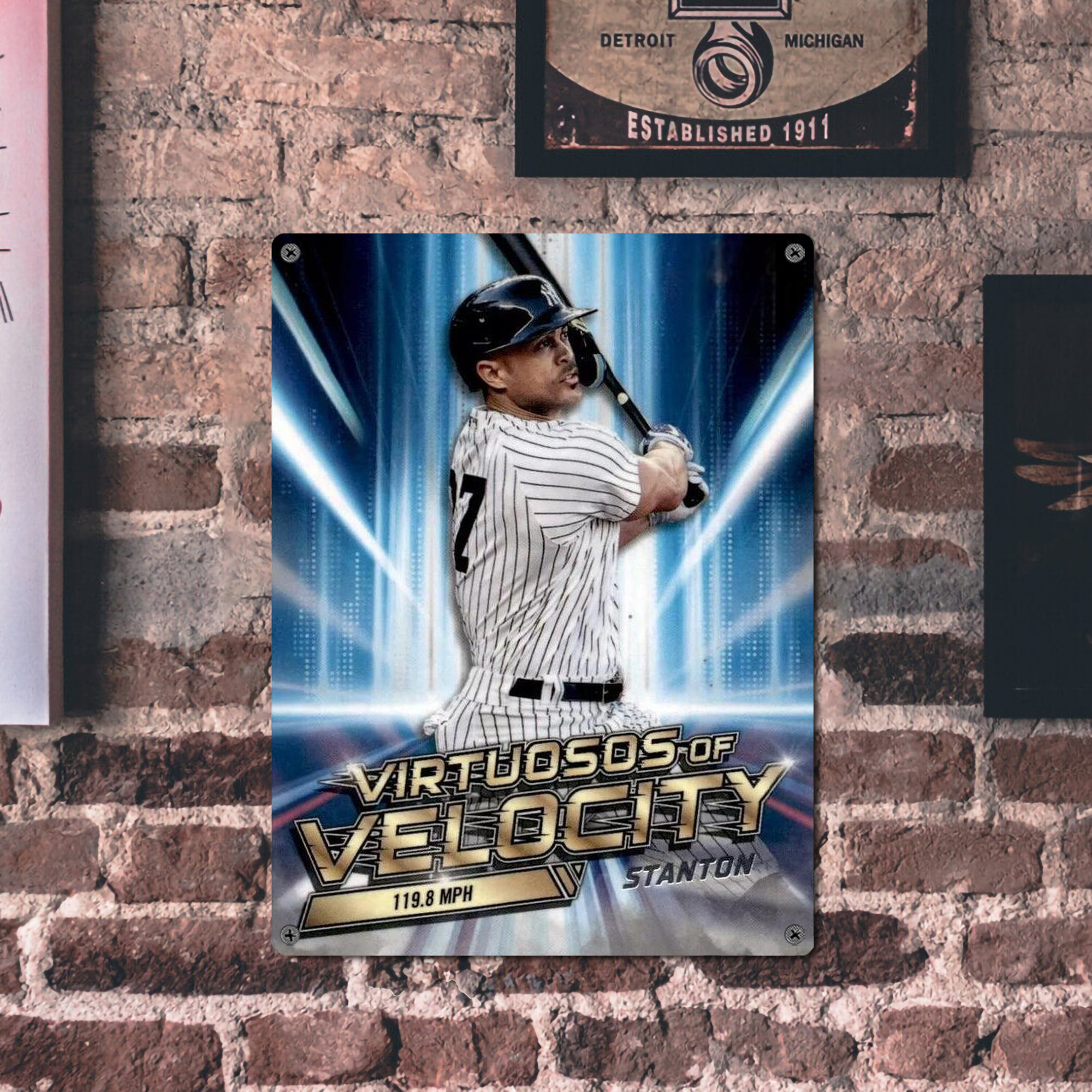 Giancarlo Stanton 33 Vintage Metal Tin Sign 12x16inch – Retro Wall Art Decor For Home, Bar, Kitchen, Bedroom, Office – Durable Iron Sheet Poster, Easy To Hang, Full-Color Printing