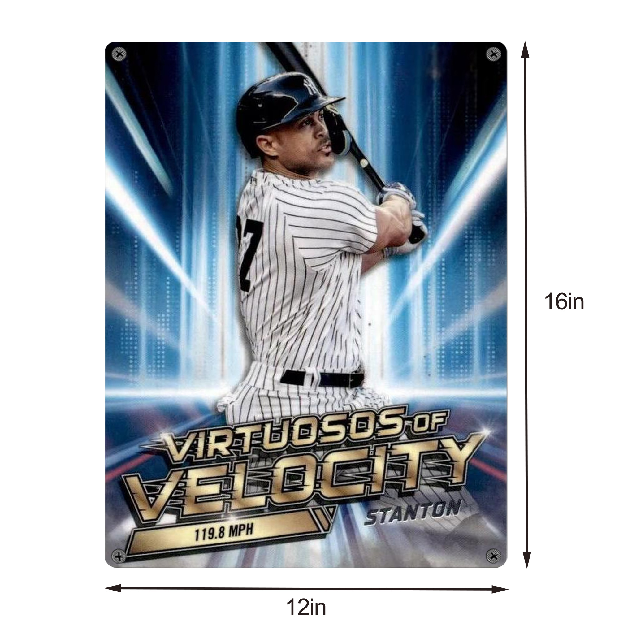 Giancarlo Stanton 33 Vintage Metal Tin Sign 12x16inch – Retro Wall Art Decor For Home, Bar, Kitchen, Bedroom, Office – Durable Iron Sheet Poster, Easy To Hang, Full-Color Printing